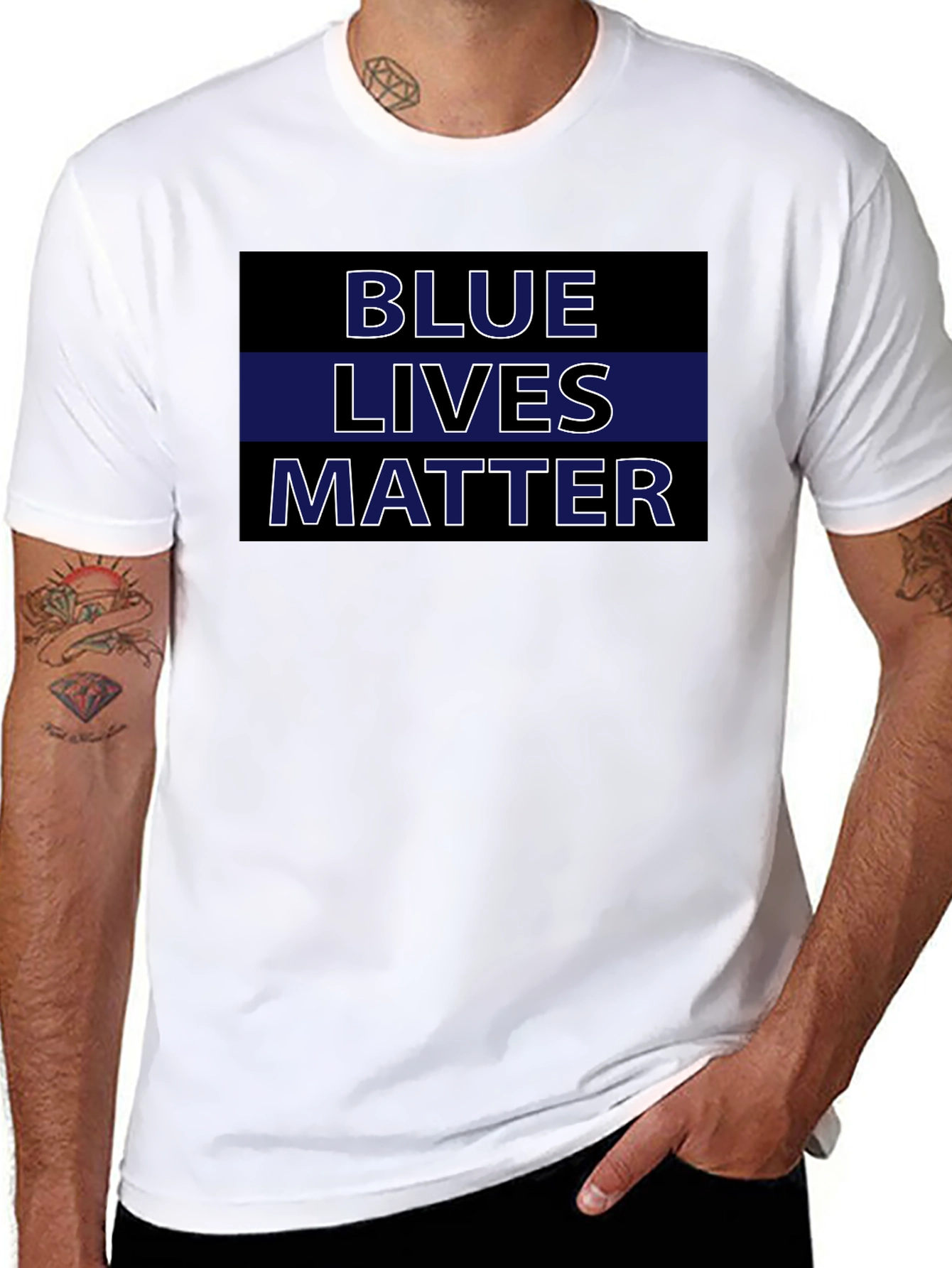 Blue Lives Matter T-Shirt - Black