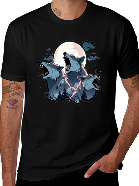 Three Wolf Moon Graphic Tee - Black
