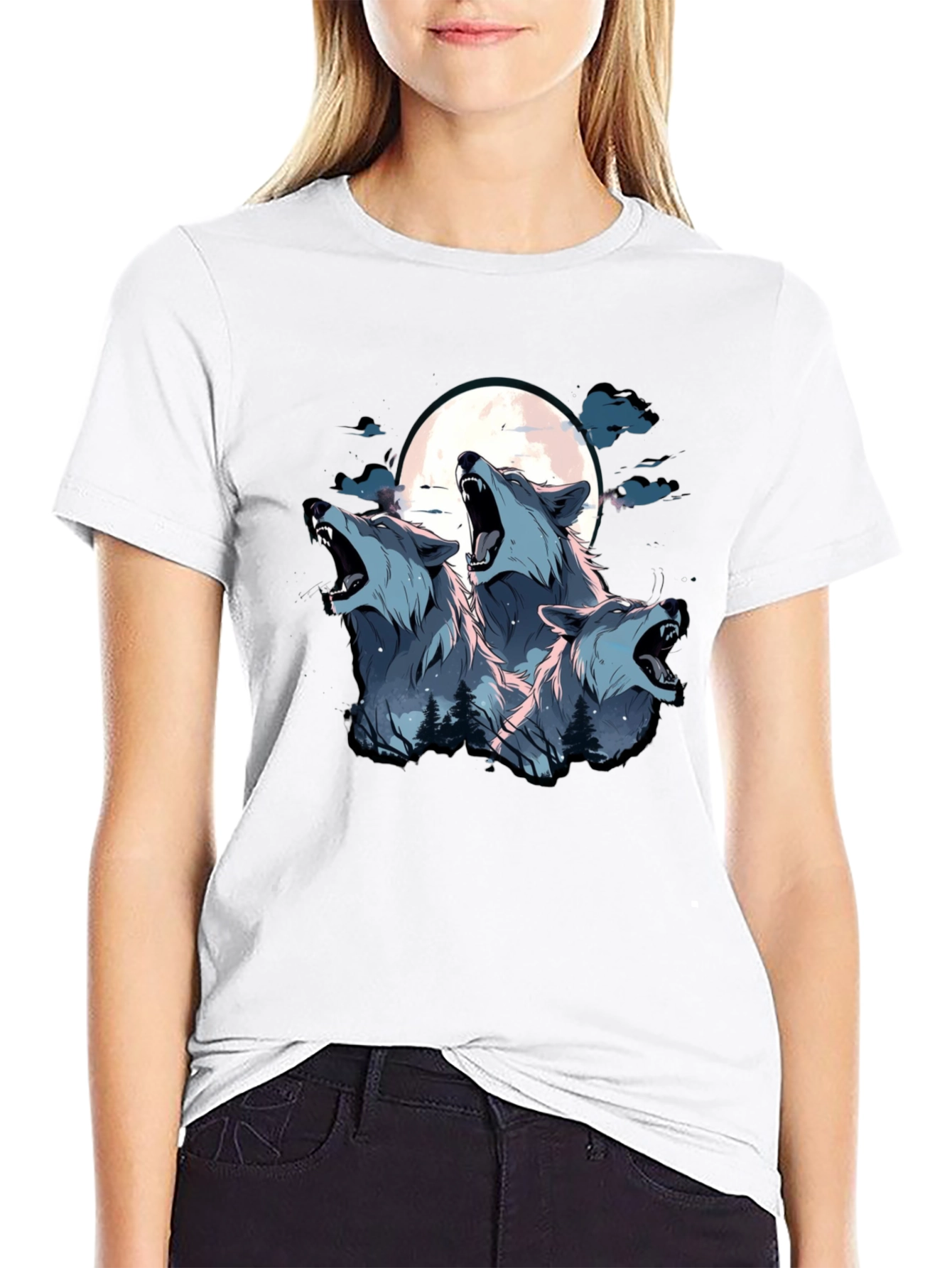 Three Wolf Moon Graphic Tee - Black