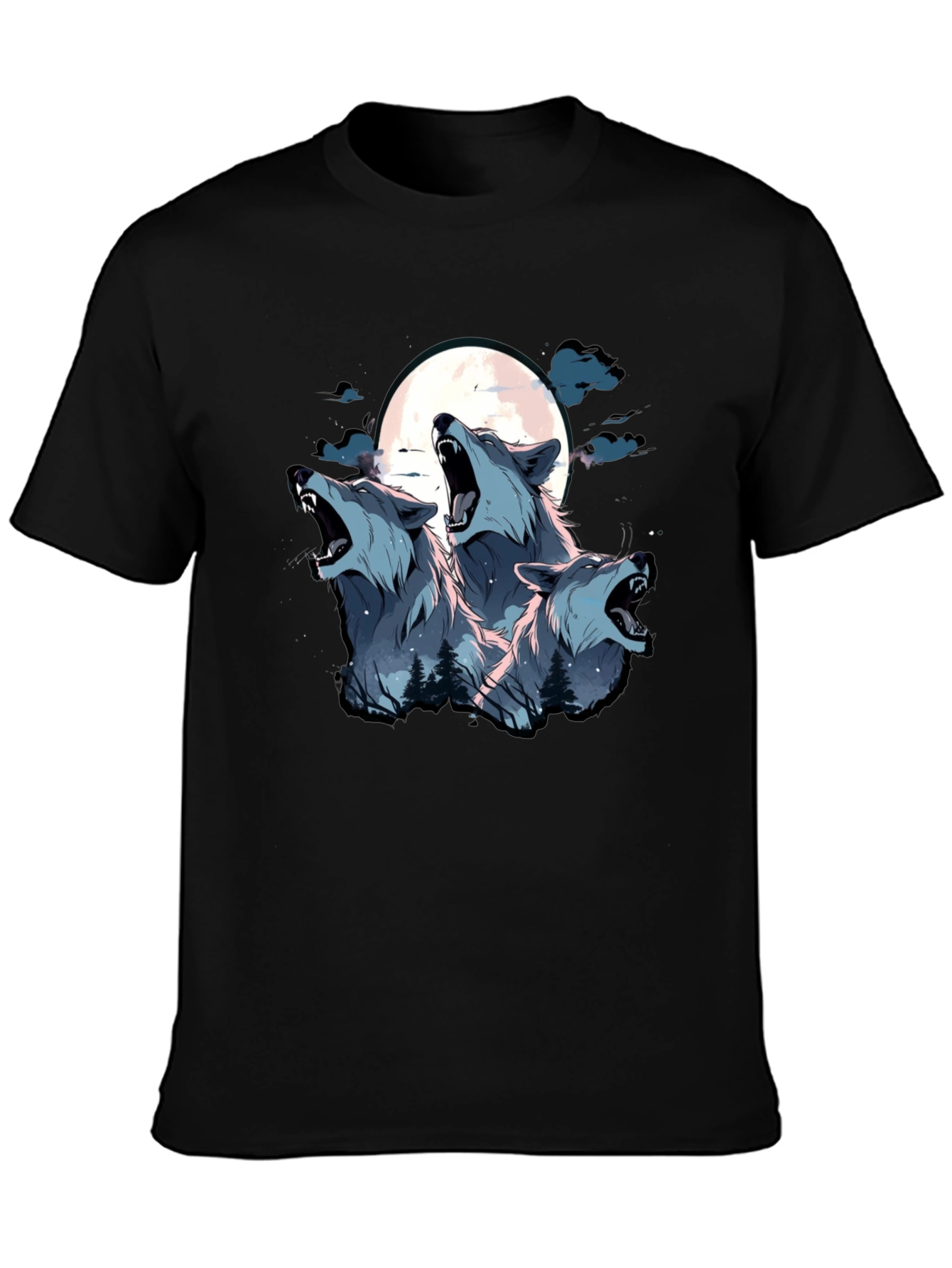 Three Wolf Moon Graphic Tee - Black