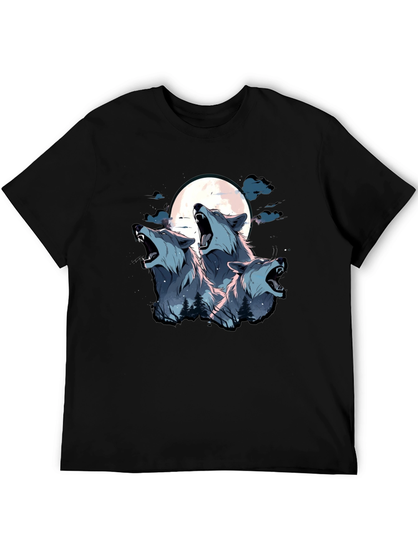 Three Wolf Moon Graphic Tee - Black