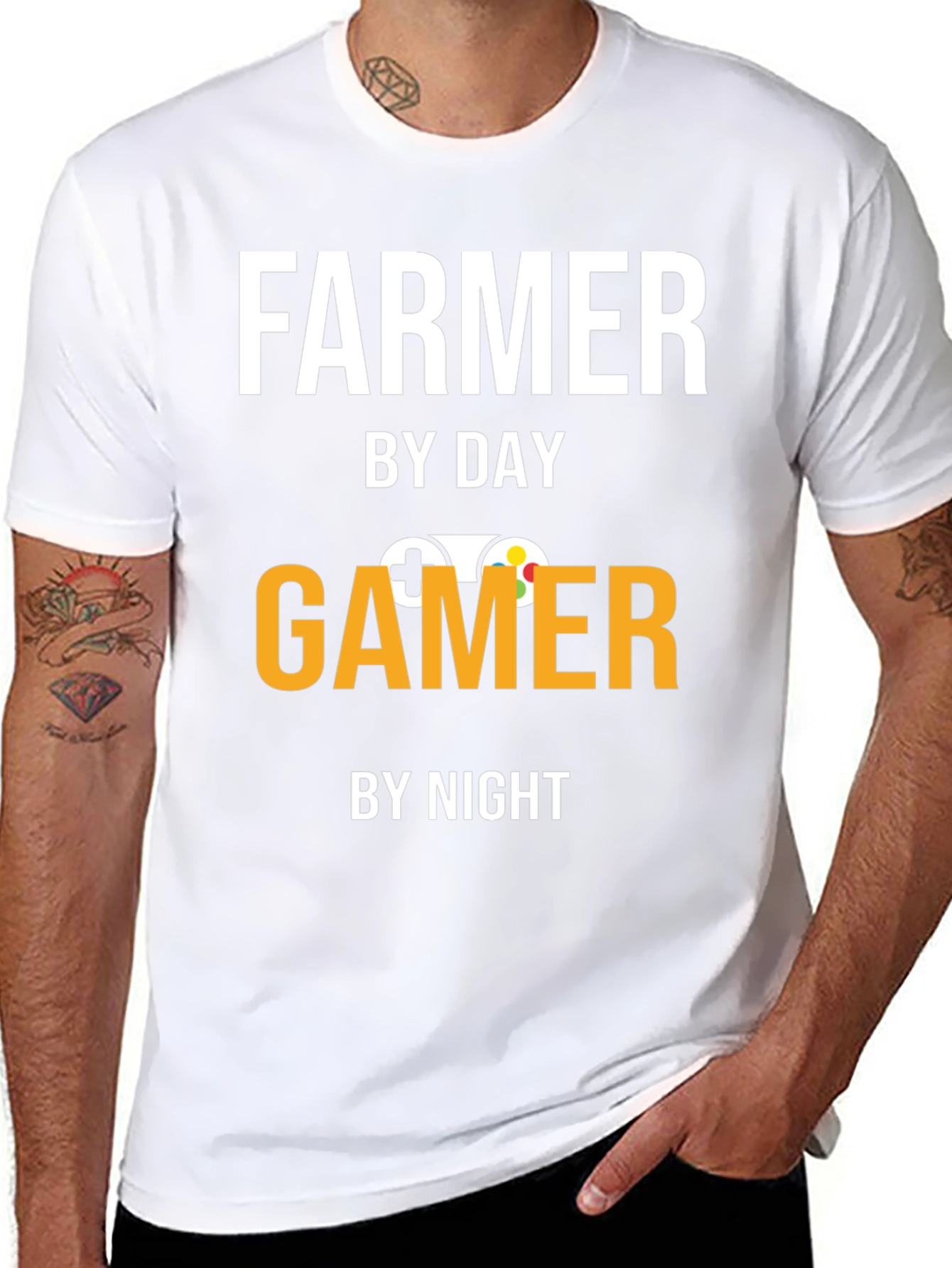 Farmer By Day Gamer By Night Graphic T-Shirt