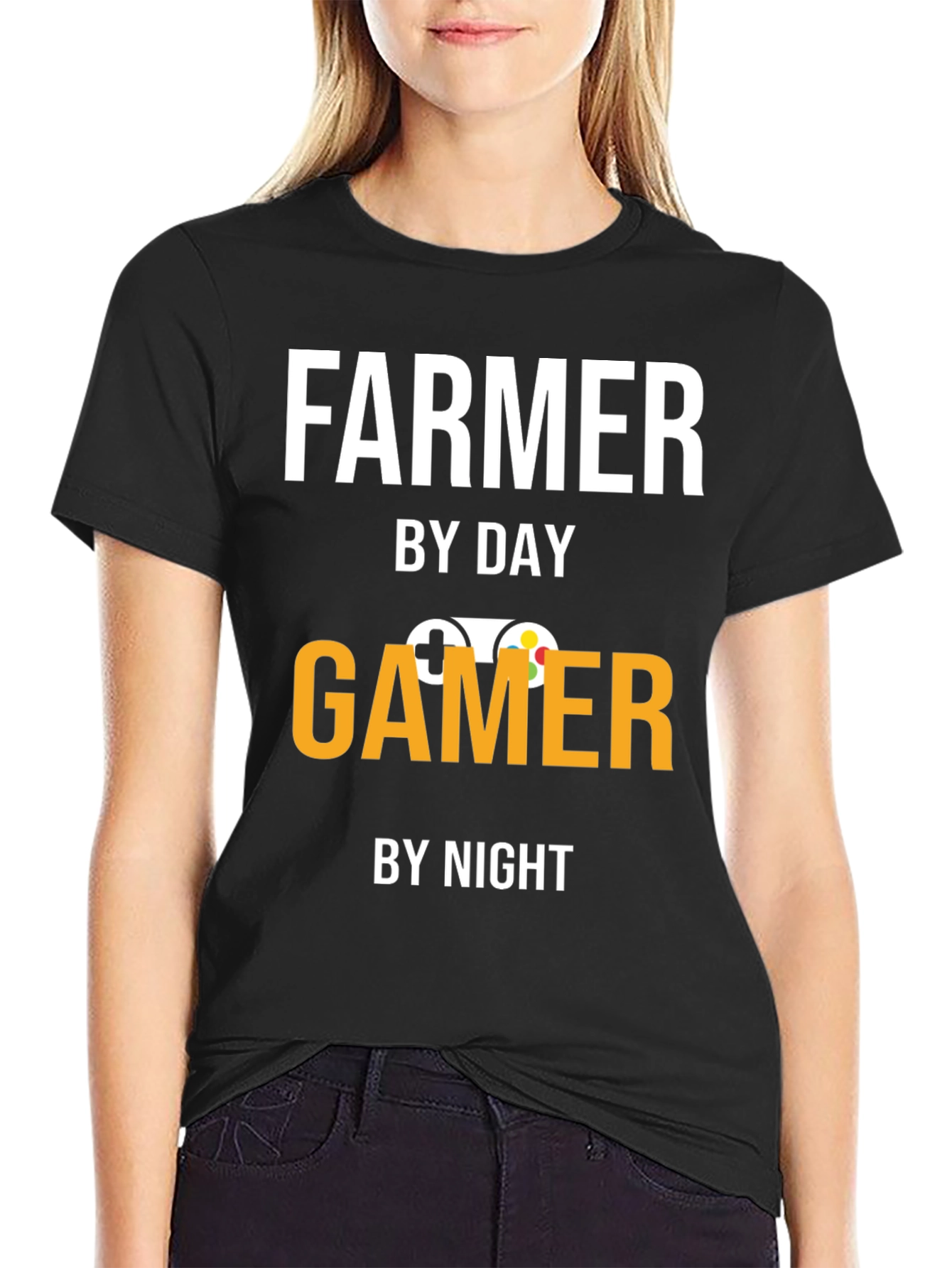 Farmer By Day Gamer By Night Graphic T-Shirt