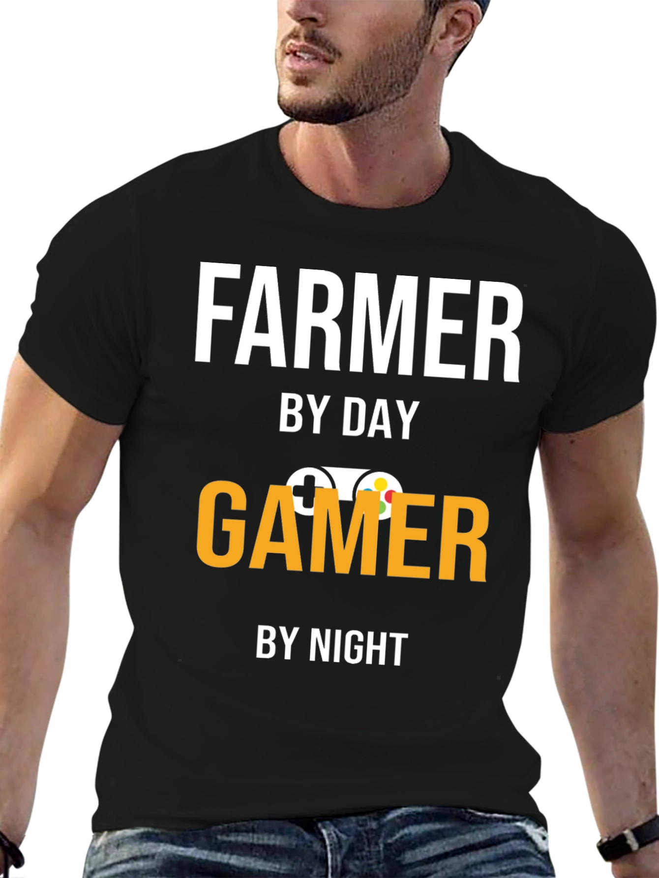 Farmer By Day Gamer By Night Graphic T-Shirt