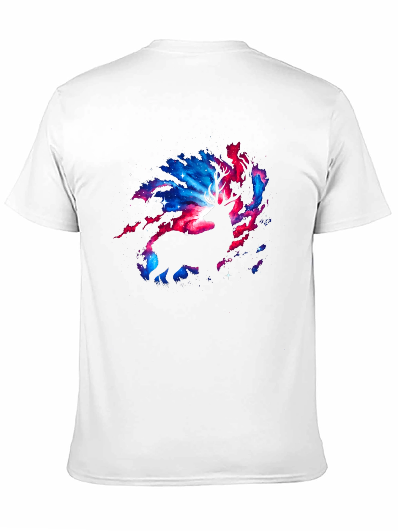 Cosmic Deer Graphic T-Shirt - Black