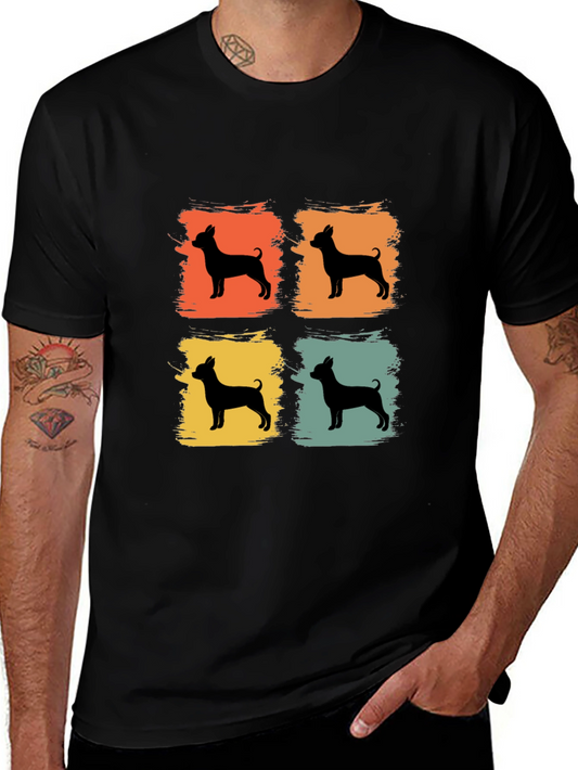 Retro Dog Silhouette T-Shirt - Vintage Style