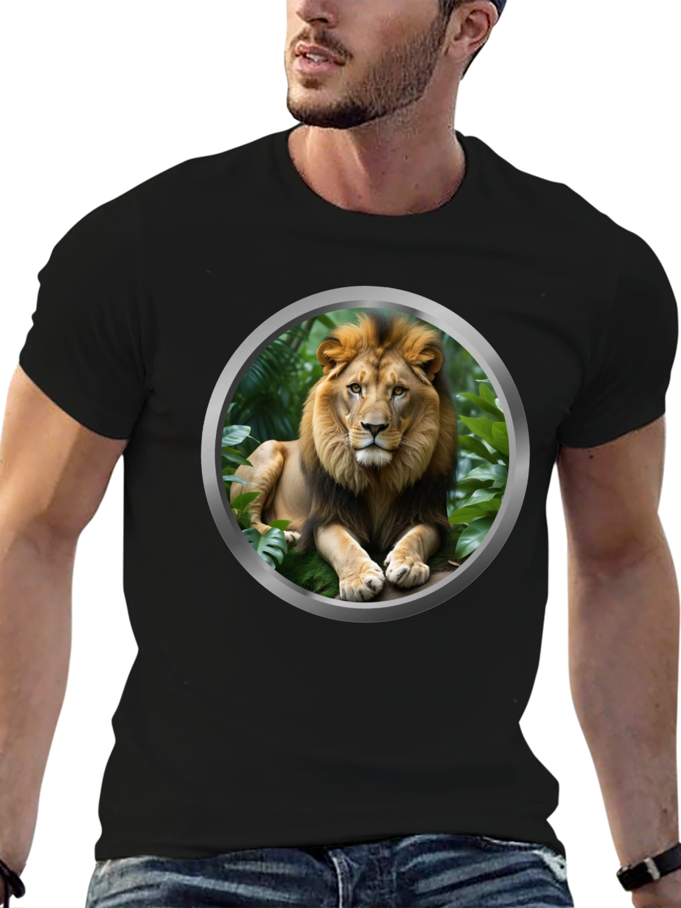 Lion Graphic Tee - Mens Black T-Shirt