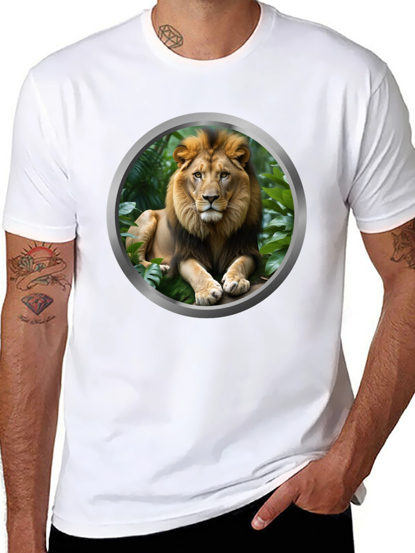 Lion Graphic Tee - Mens Black T-Shirt