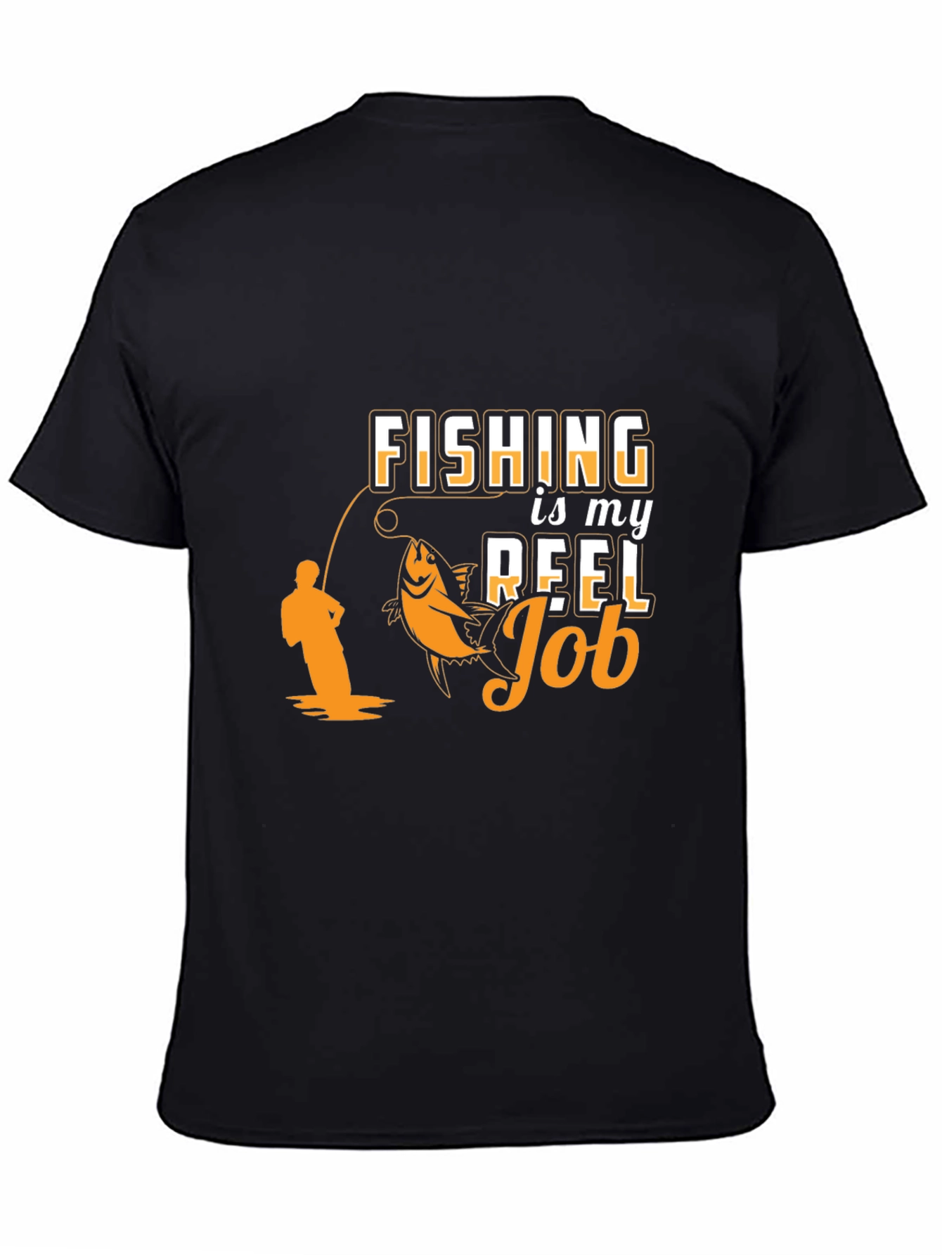 Fishing is my Reel Job Black T-Shirt