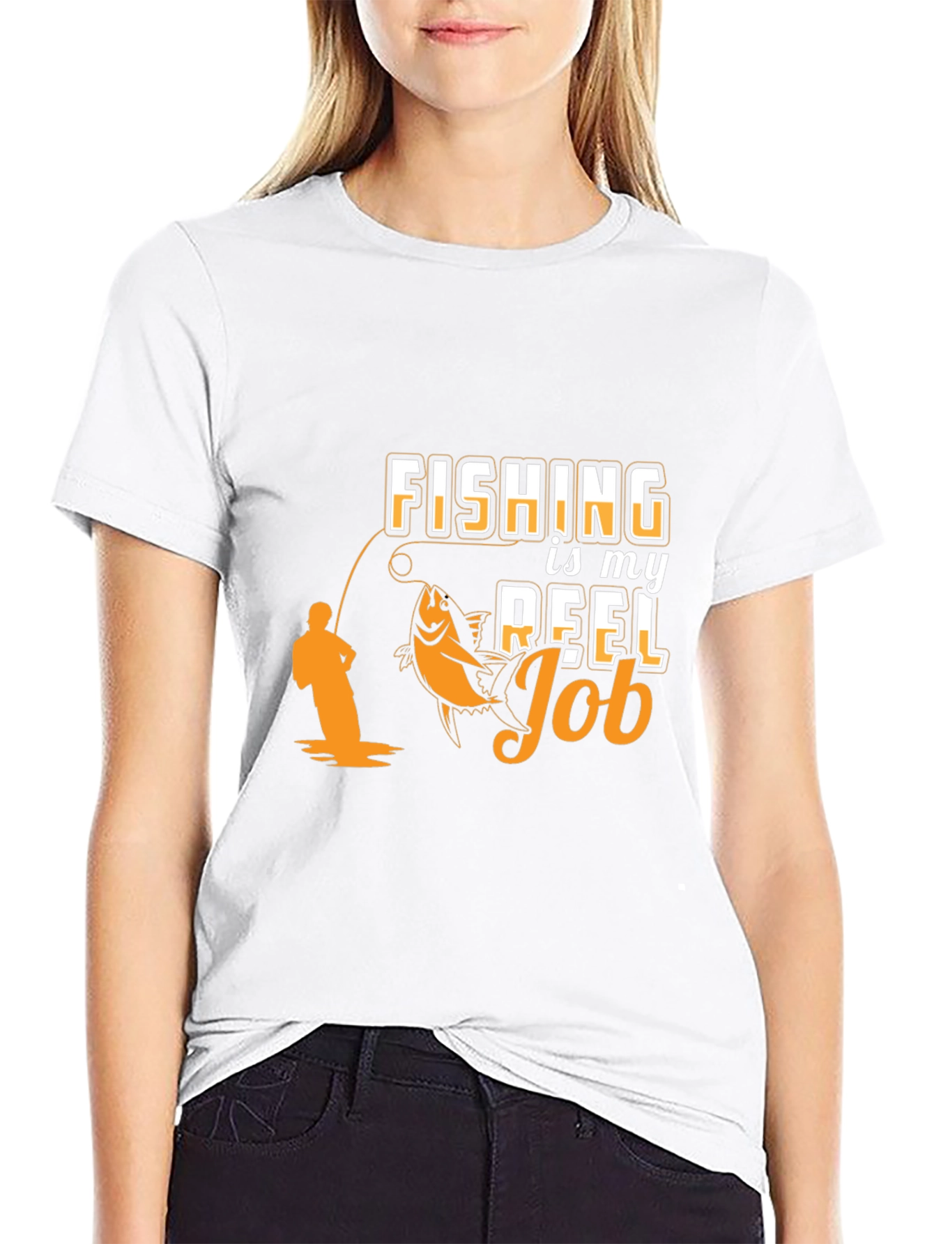 Fishing is my Reel Job Black T-Shirt