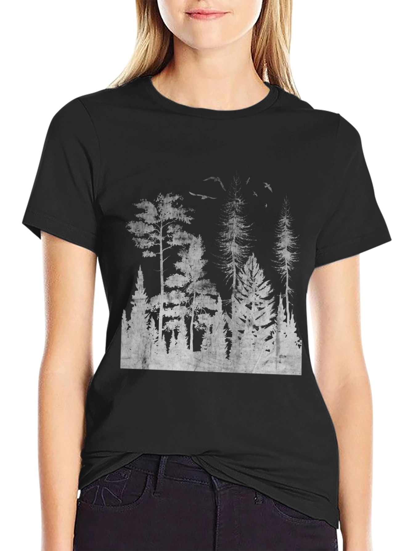 Mens Black Forest Print Tee