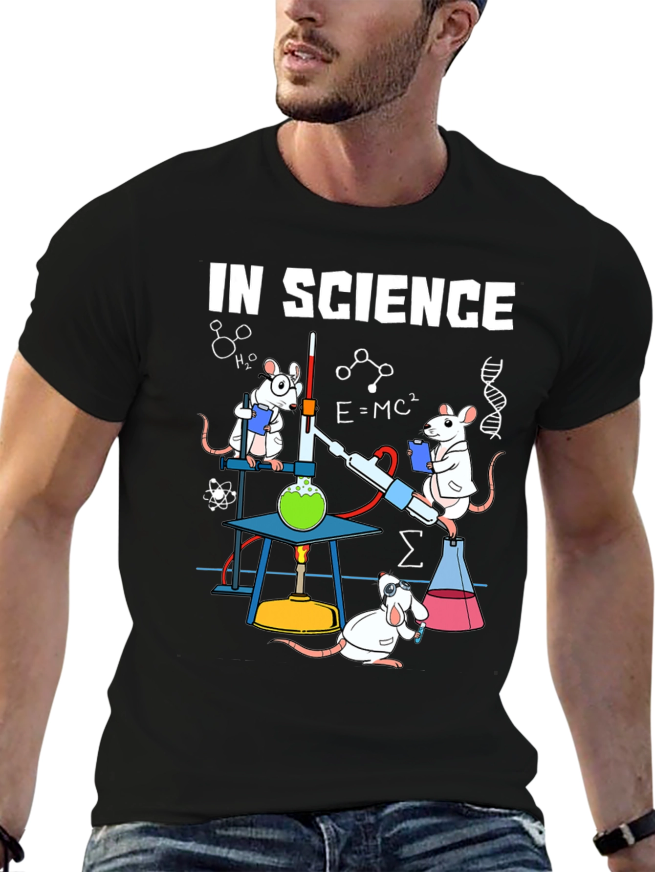 Science Rat T-Shirt - Black Cotton Blend Tee