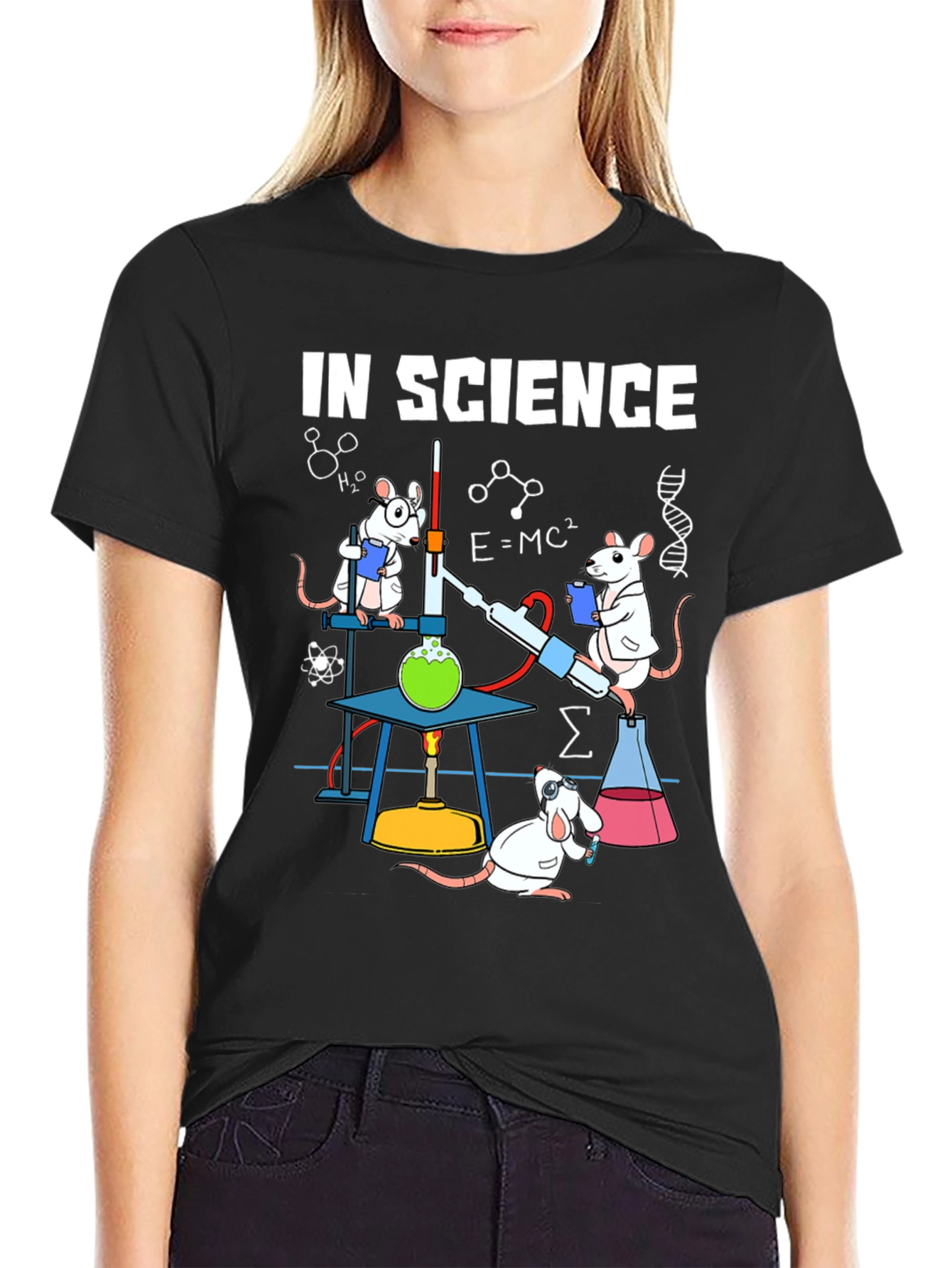 Science Rat T-Shirt - Black Cotton Blend Tee