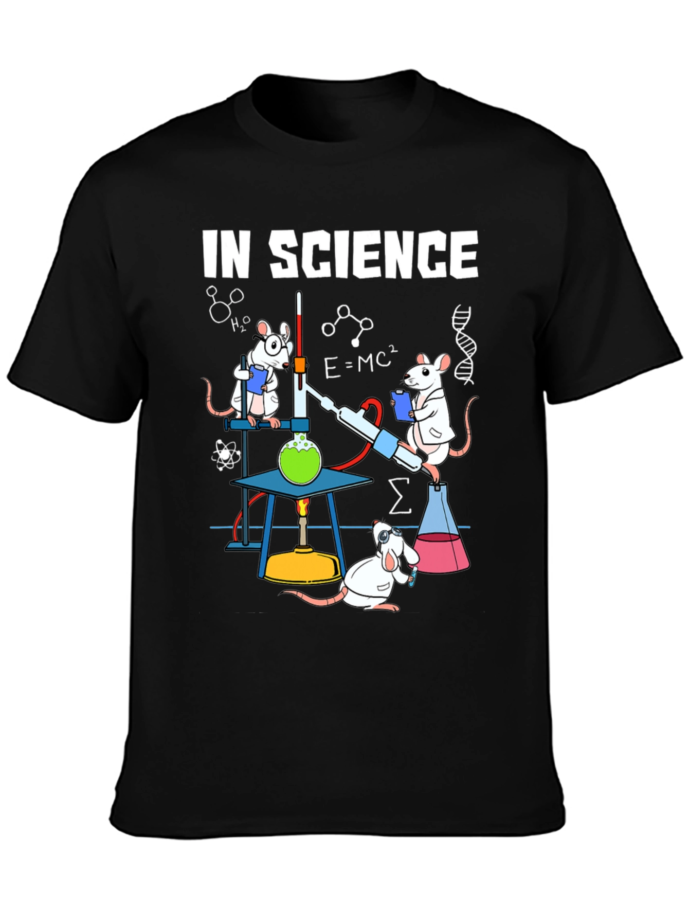 Science Rat T-Shirt - Black Cotton Blend Tee
