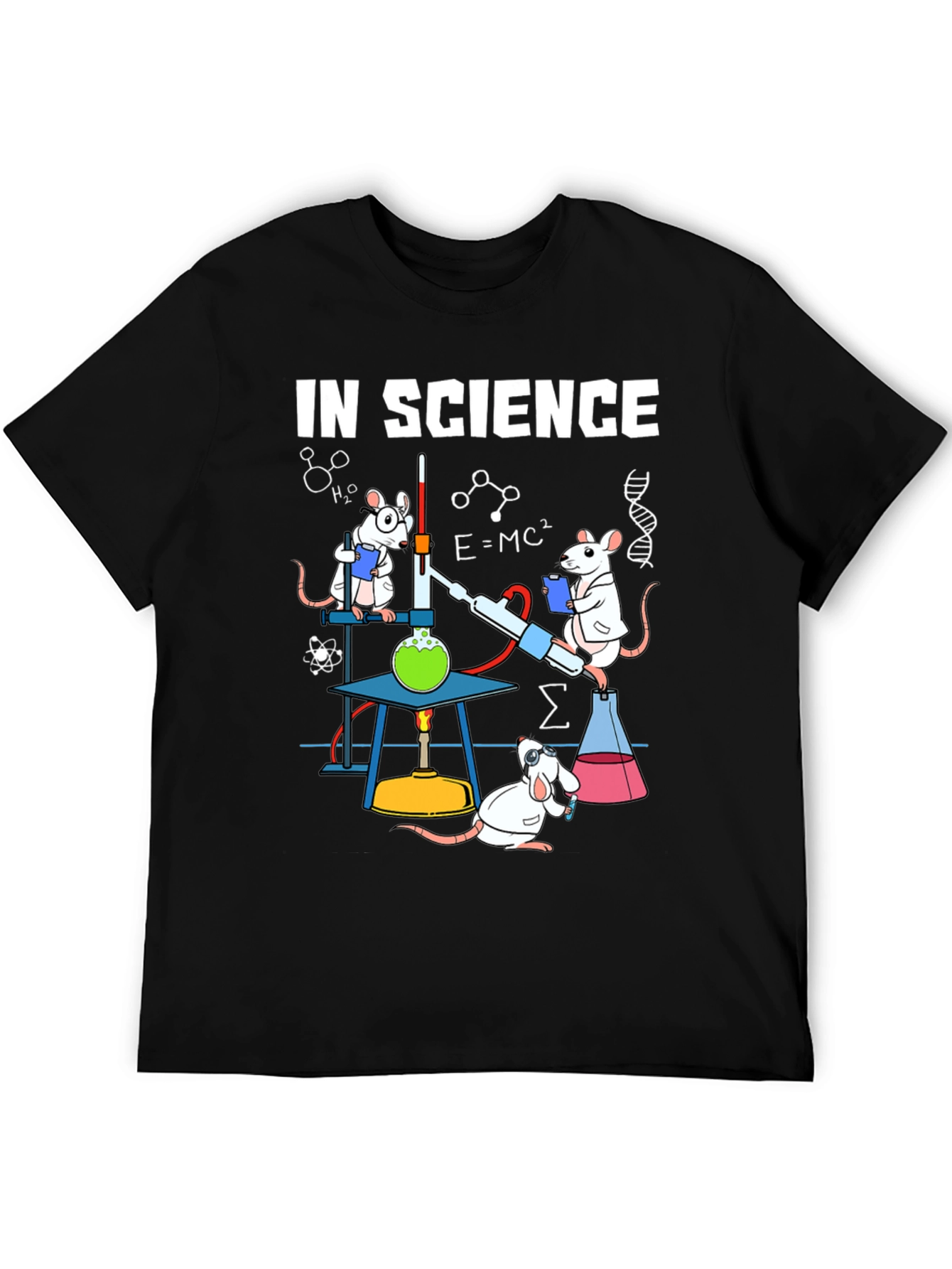 Science Rat T-Shirt - Black Cotton Blend Tee