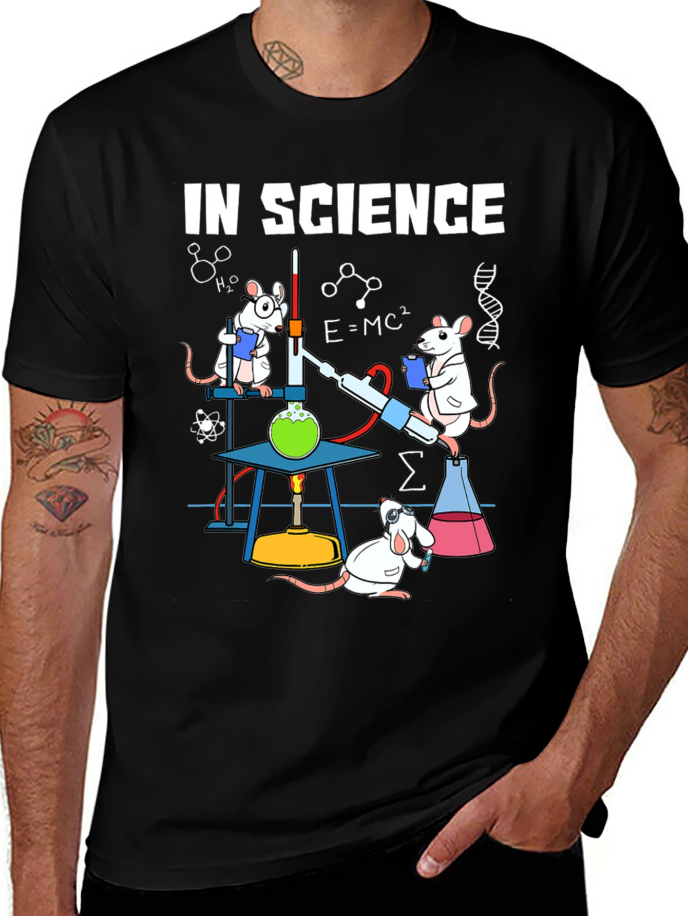 Science Rat T-Shirt - Black Cotton Blend Tee