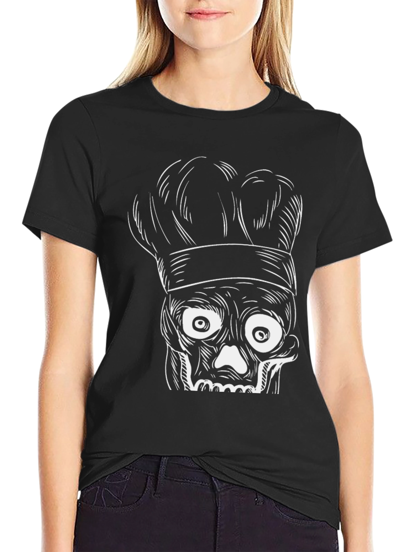 Chef Skull Graphic T-Shirt - Black