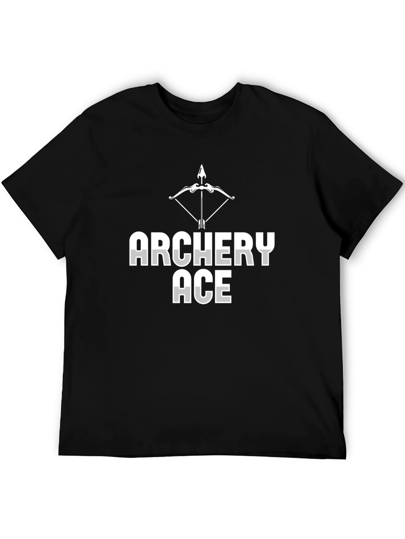Archery Ace Graphic Tee - Black Crew Neck T-Shirt
