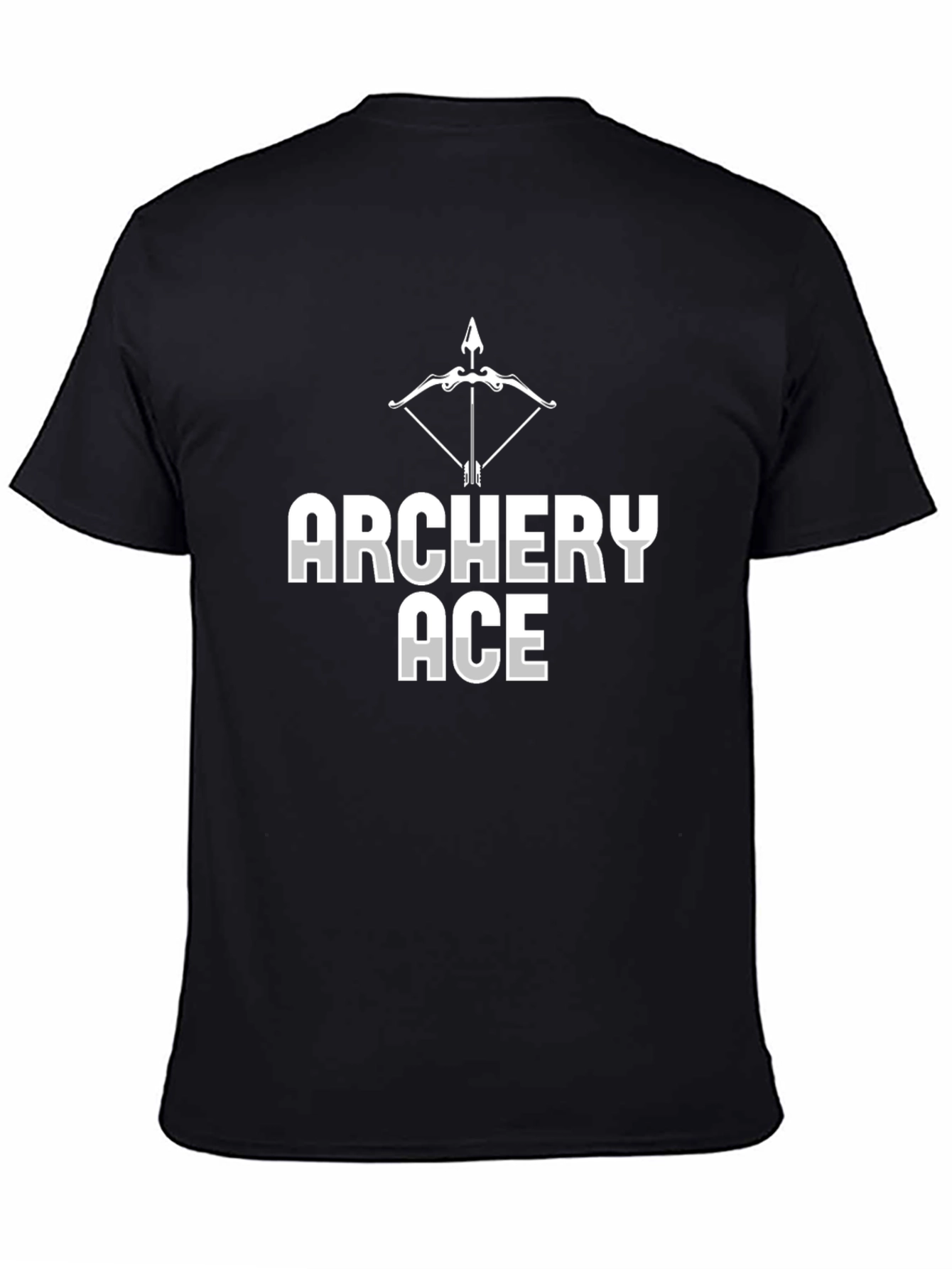 Archery Ace Graphic Tee - Black Crew Neck T-Shirt