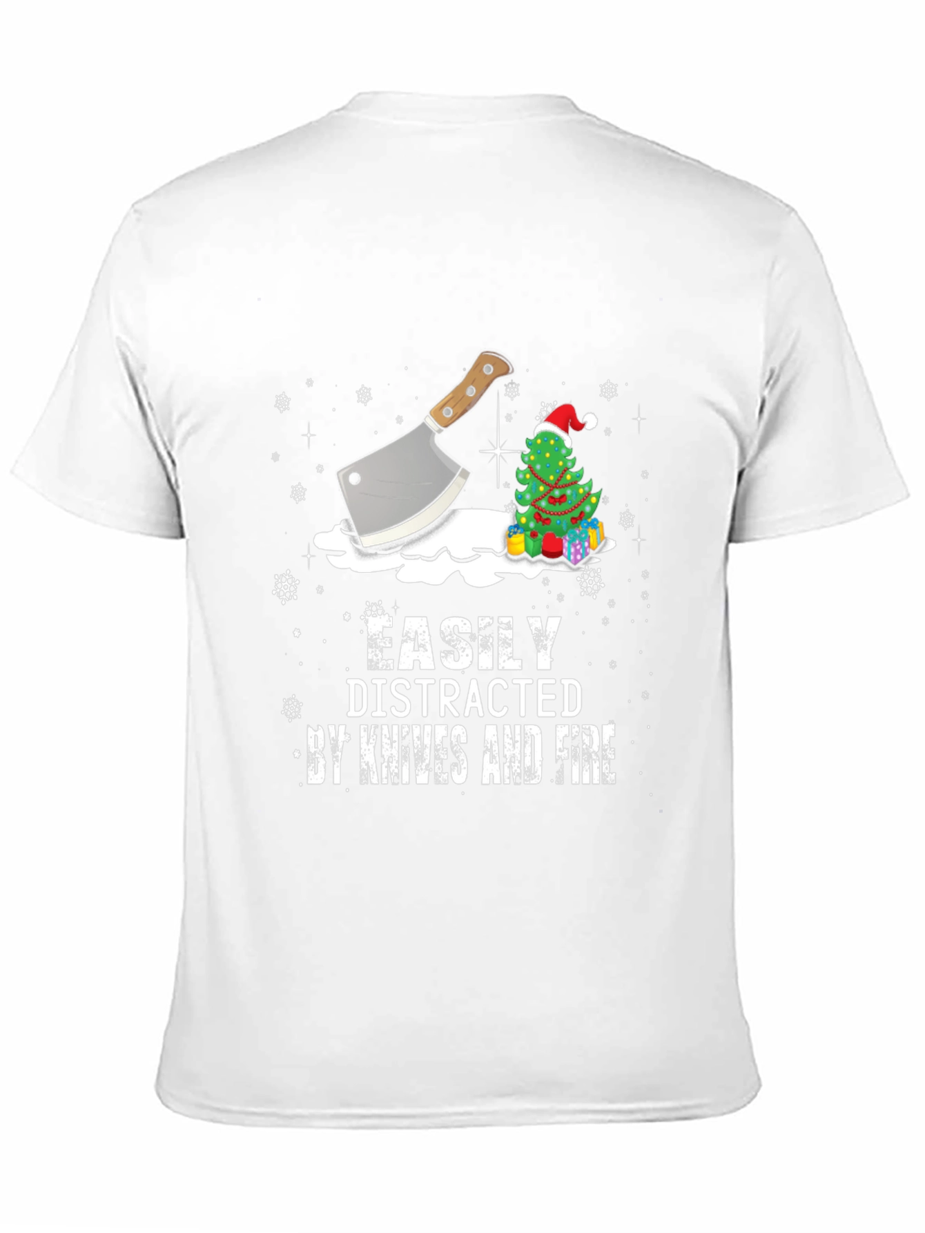 Easily Distracted By Knives and Fire Christmas T-Shirt