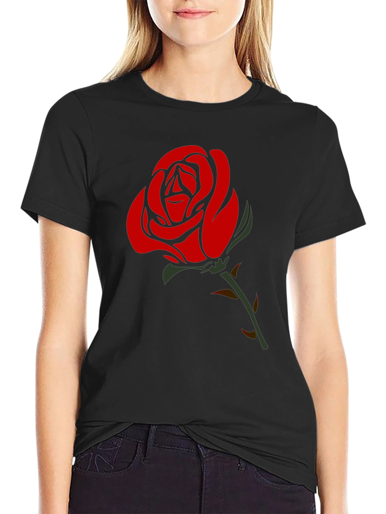 Rose Graphic Tee - Classic Style
