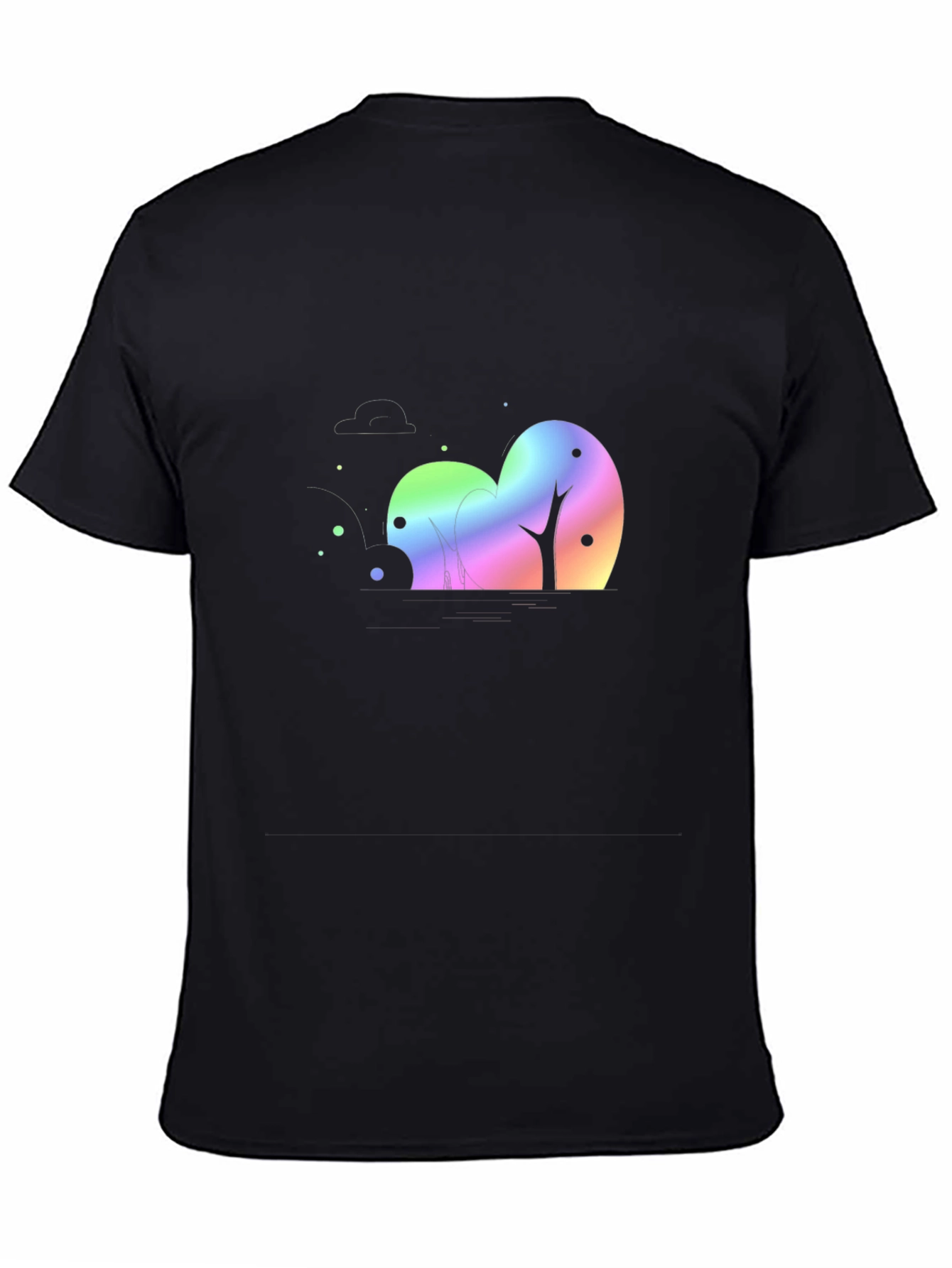 Rainbow Trees Black T-Shirt