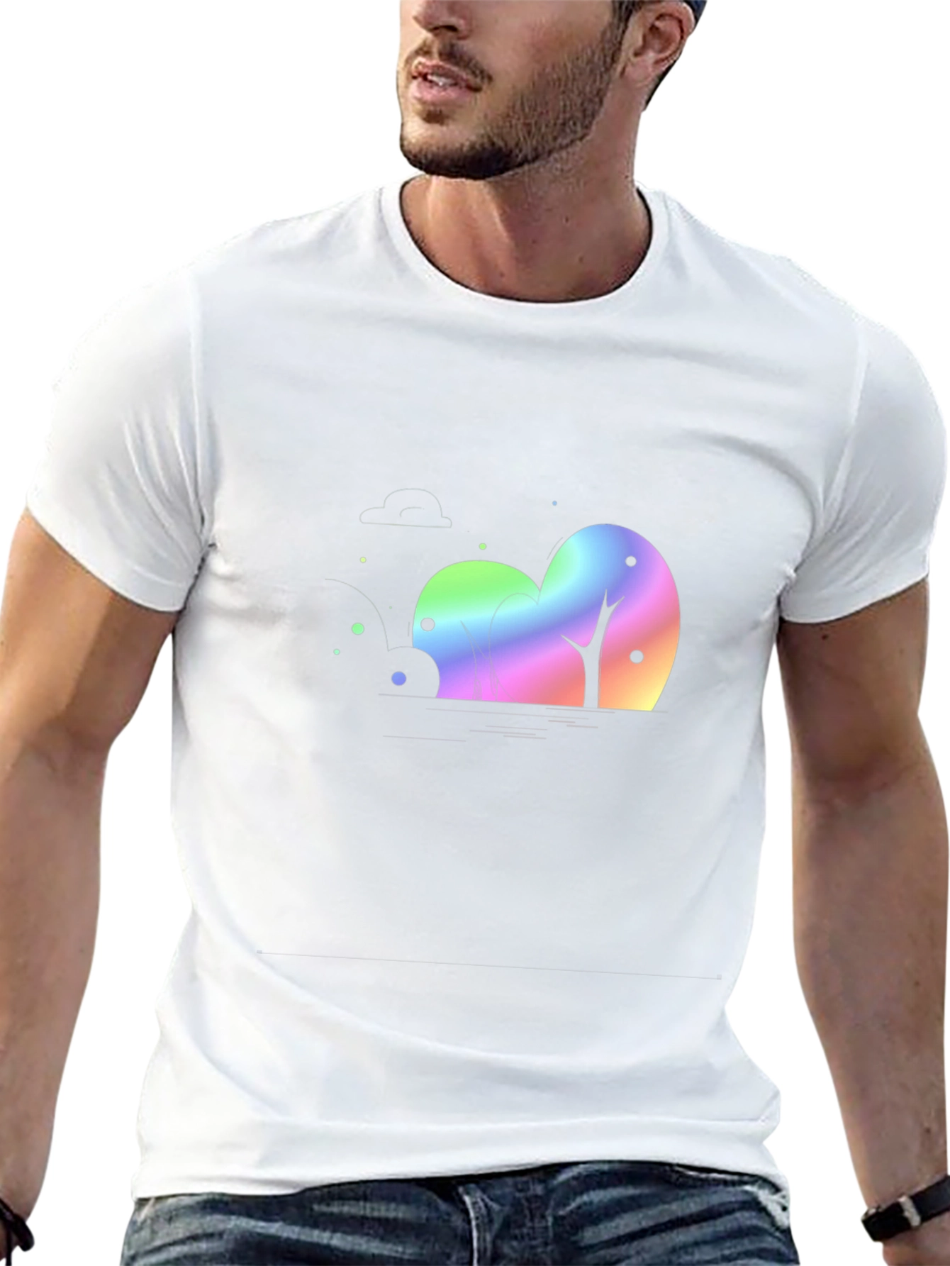 Rainbow Trees Black T-Shirt