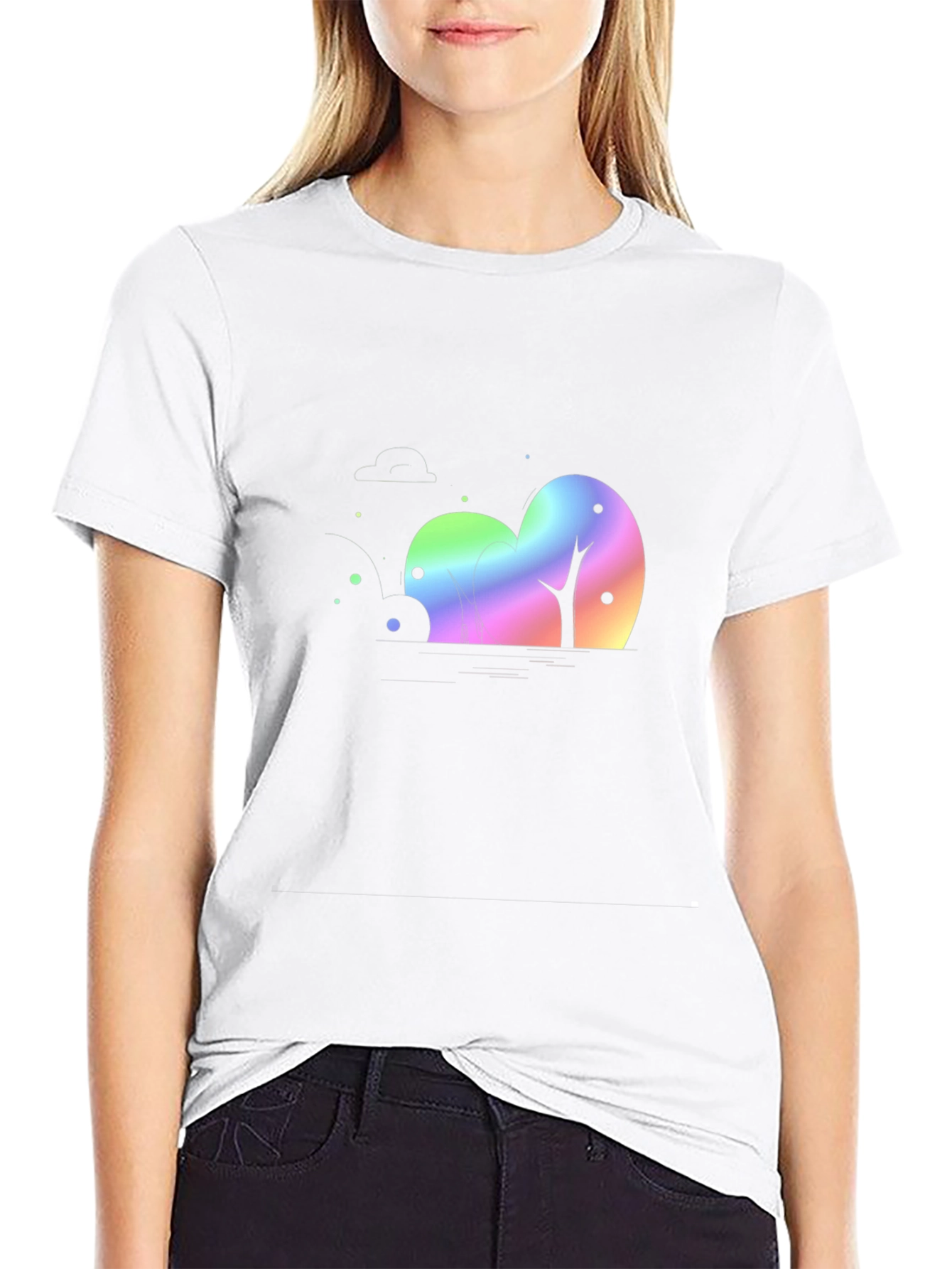 Rainbow Trees Black T-Shirt