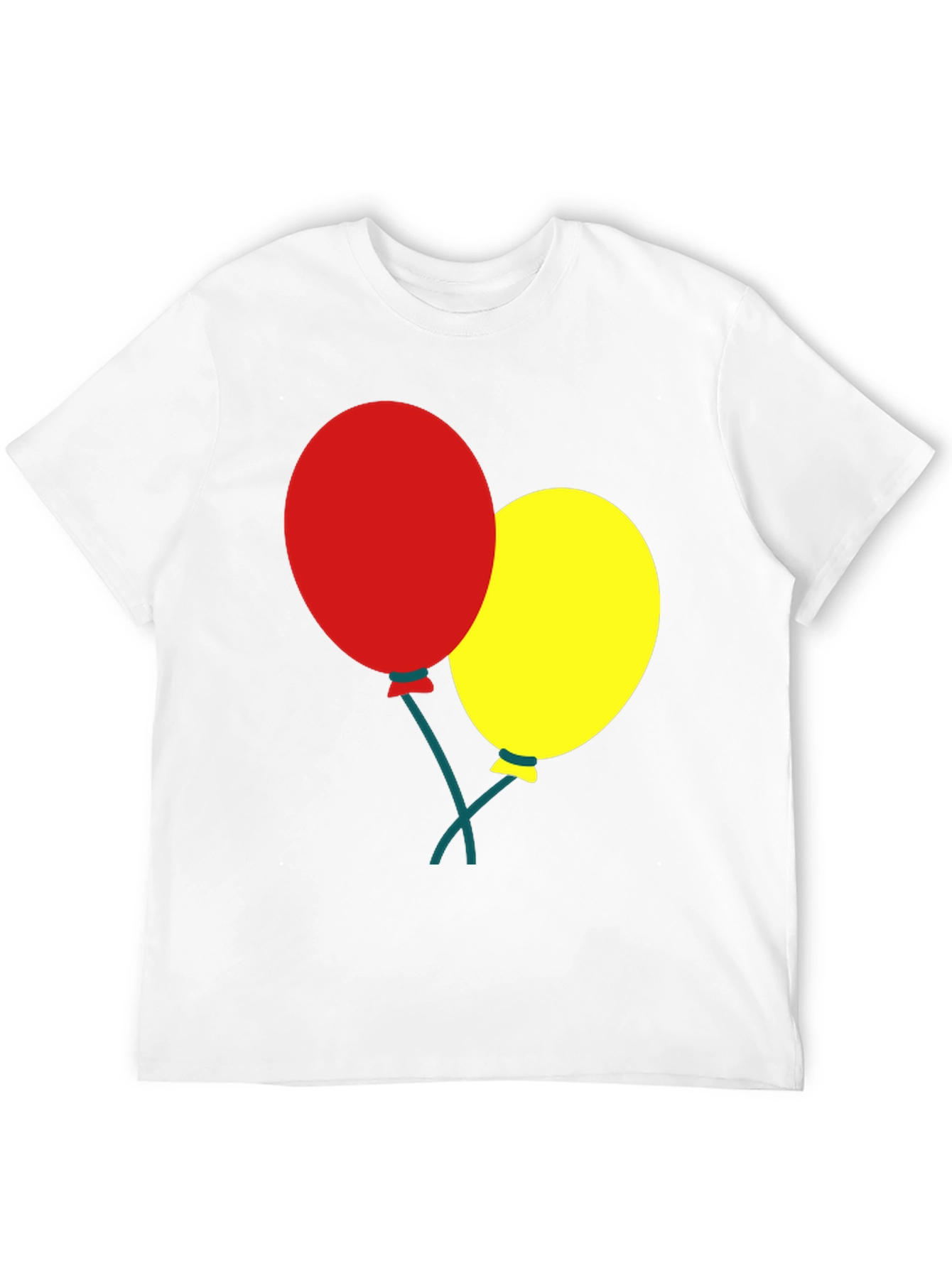 Black T-Shirt with Balloons Graphic