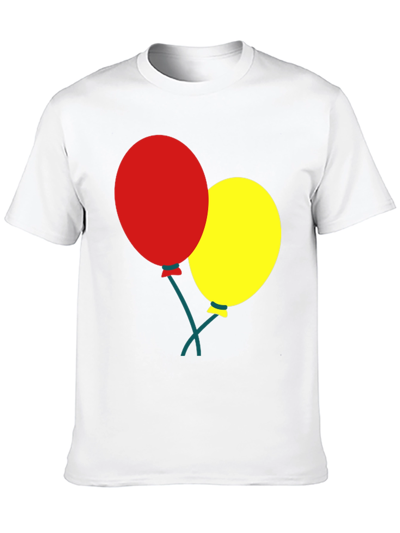 Black T-Shirt with Balloons Graphic