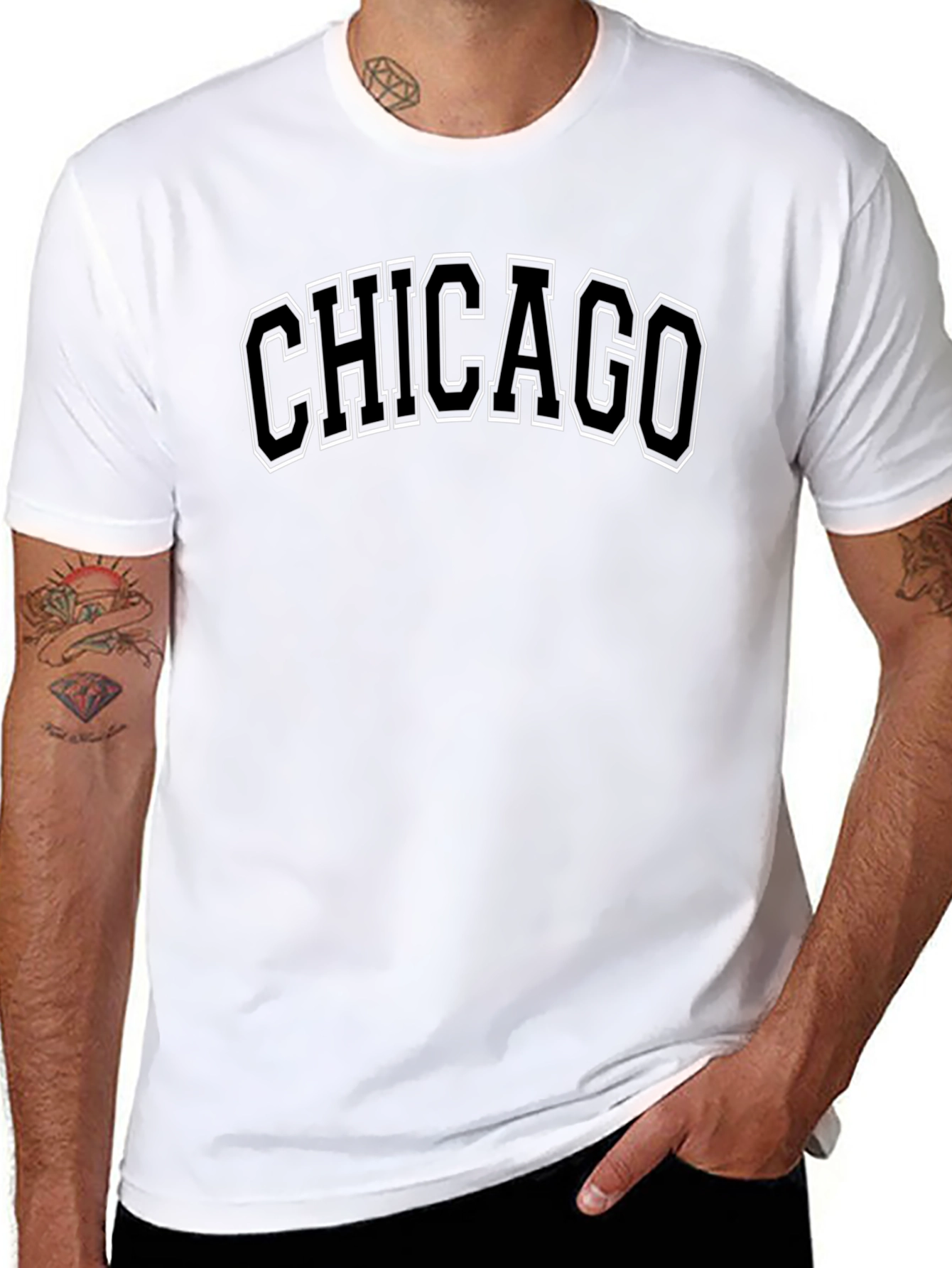 Chicago Graphic T-Shirt - Black Cotton Tee
