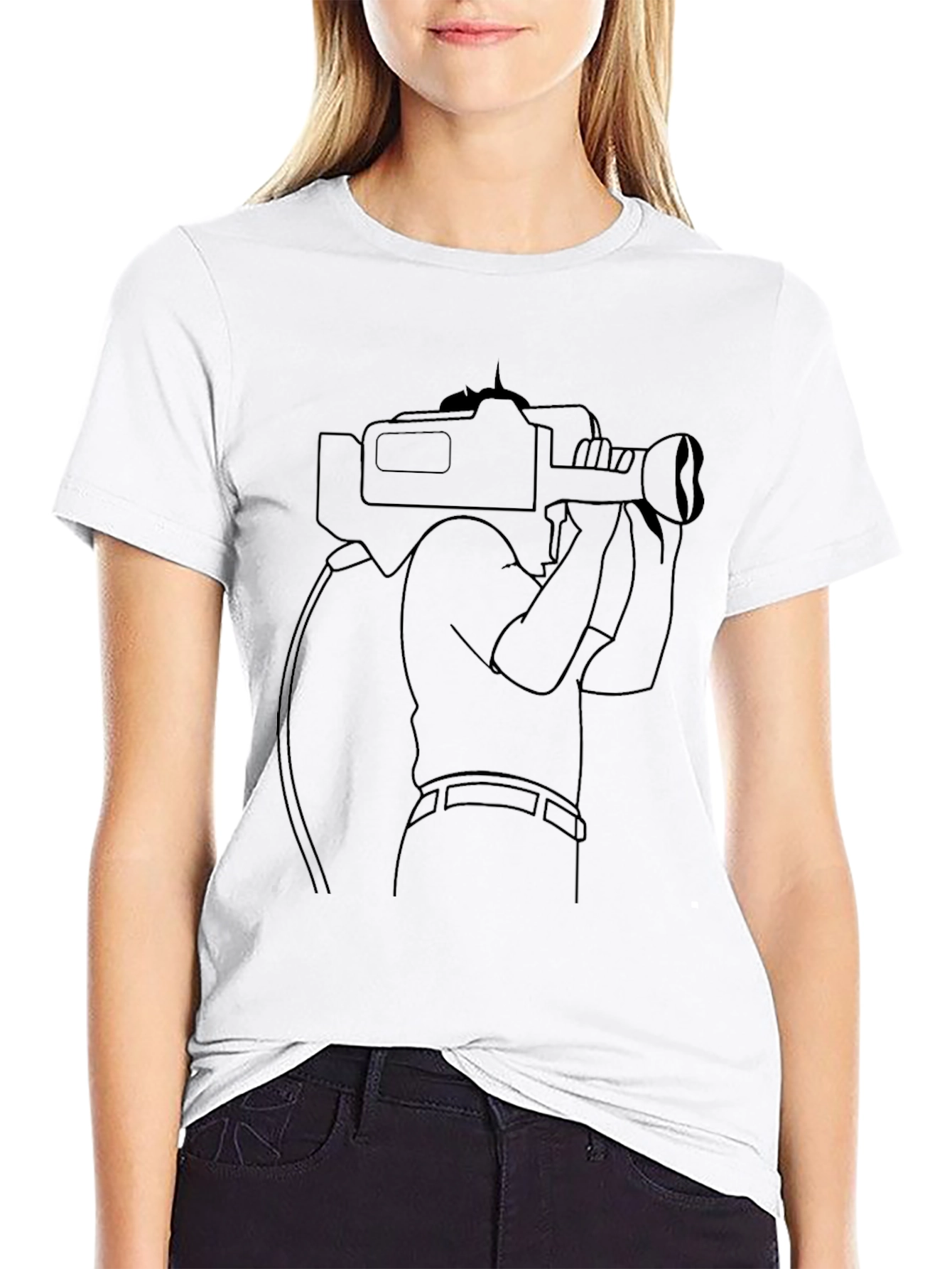 Cameraman Graphic T-Shirt - Black