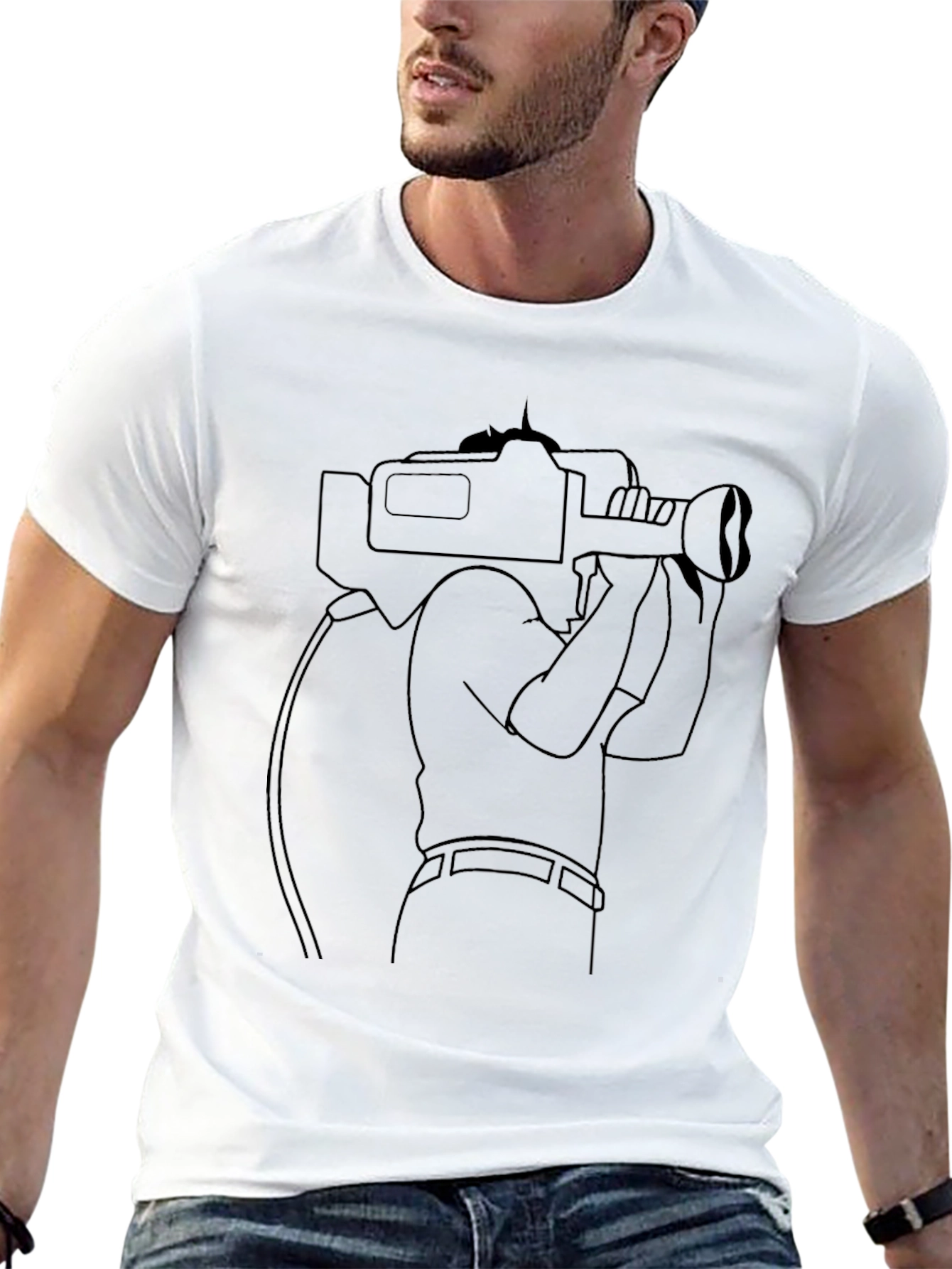 Cameraman Graphic T-Shirt - Black