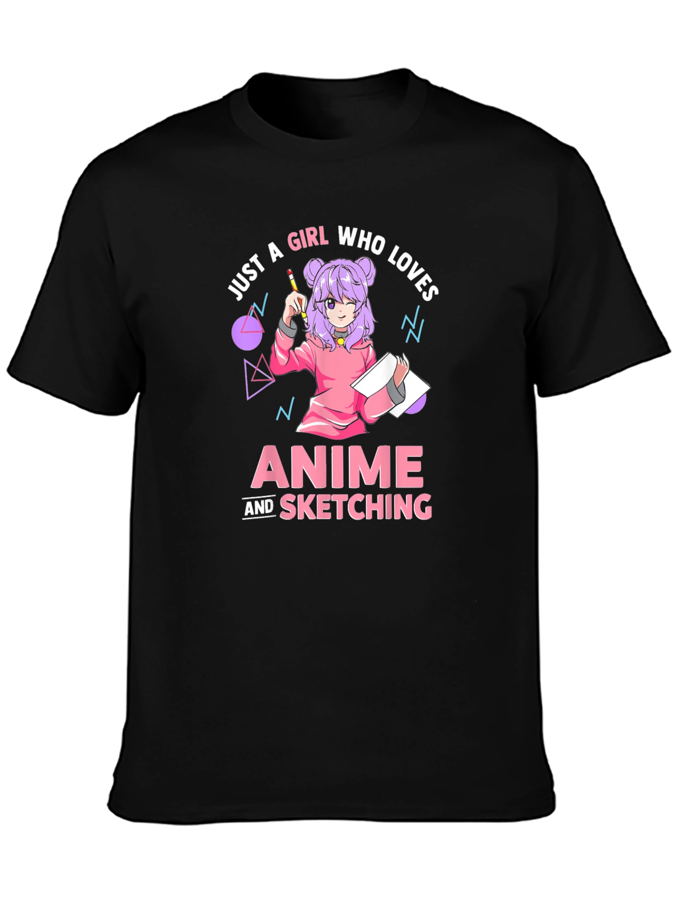 Anime and Sketching Graphic T-Shirt