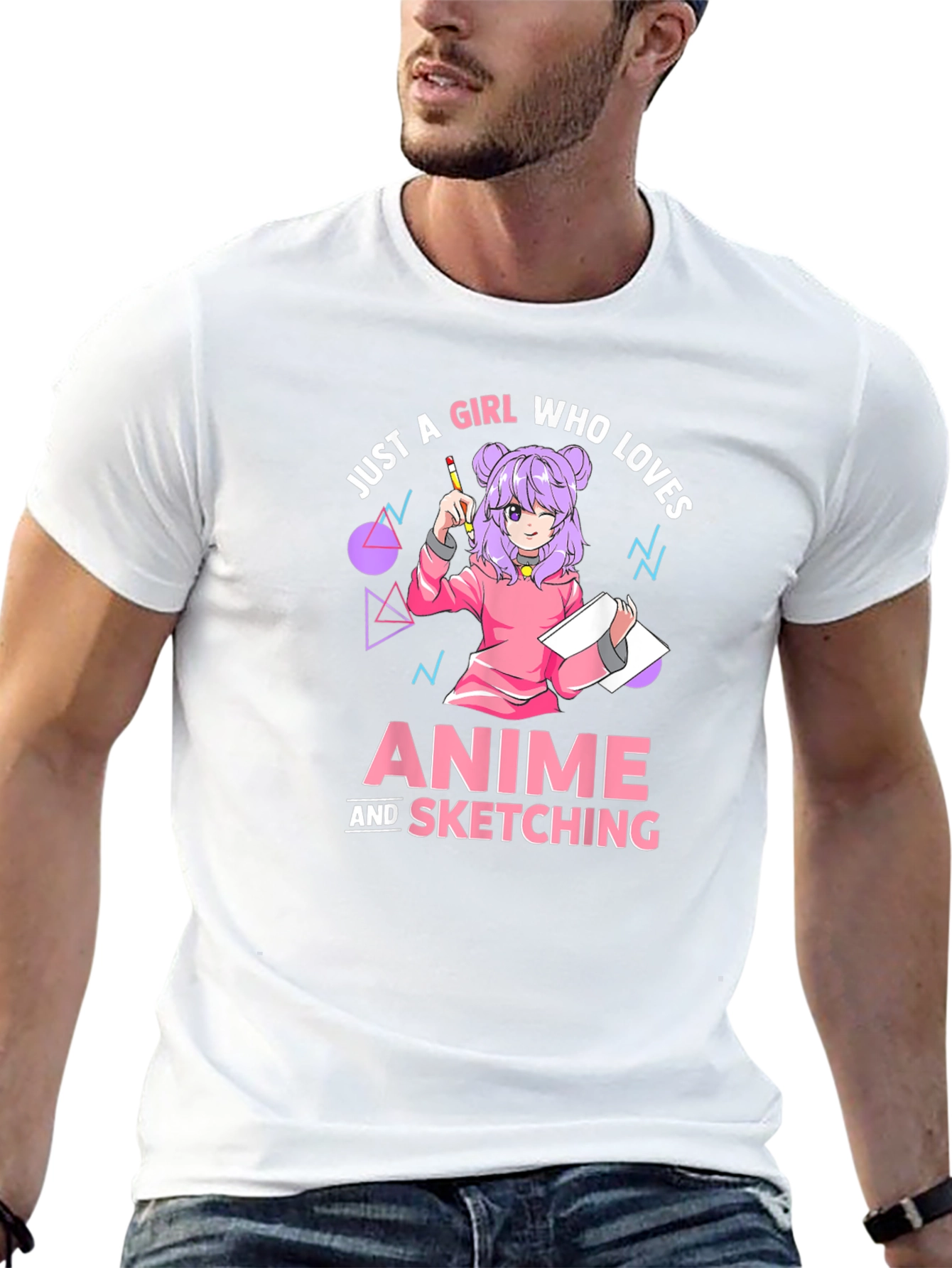 Anime and Sketching Graphic T-Shirt