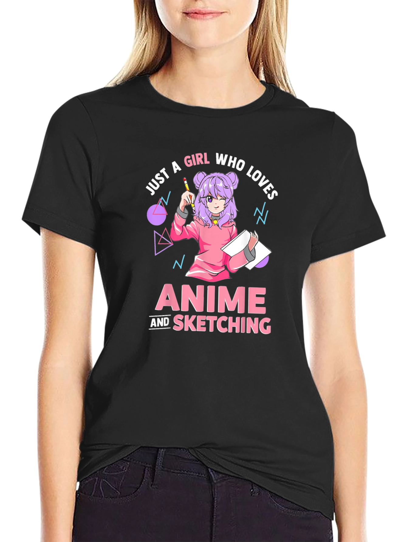 Anime and Sketching Graphic T-Shirt