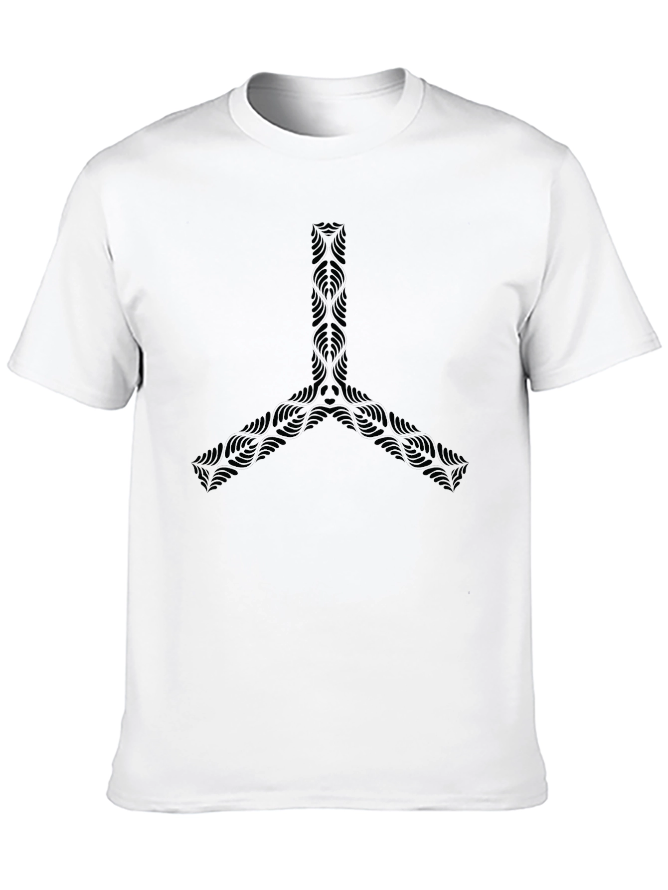 Abstract Graphic Print Black Crew Neck T-Shirt
