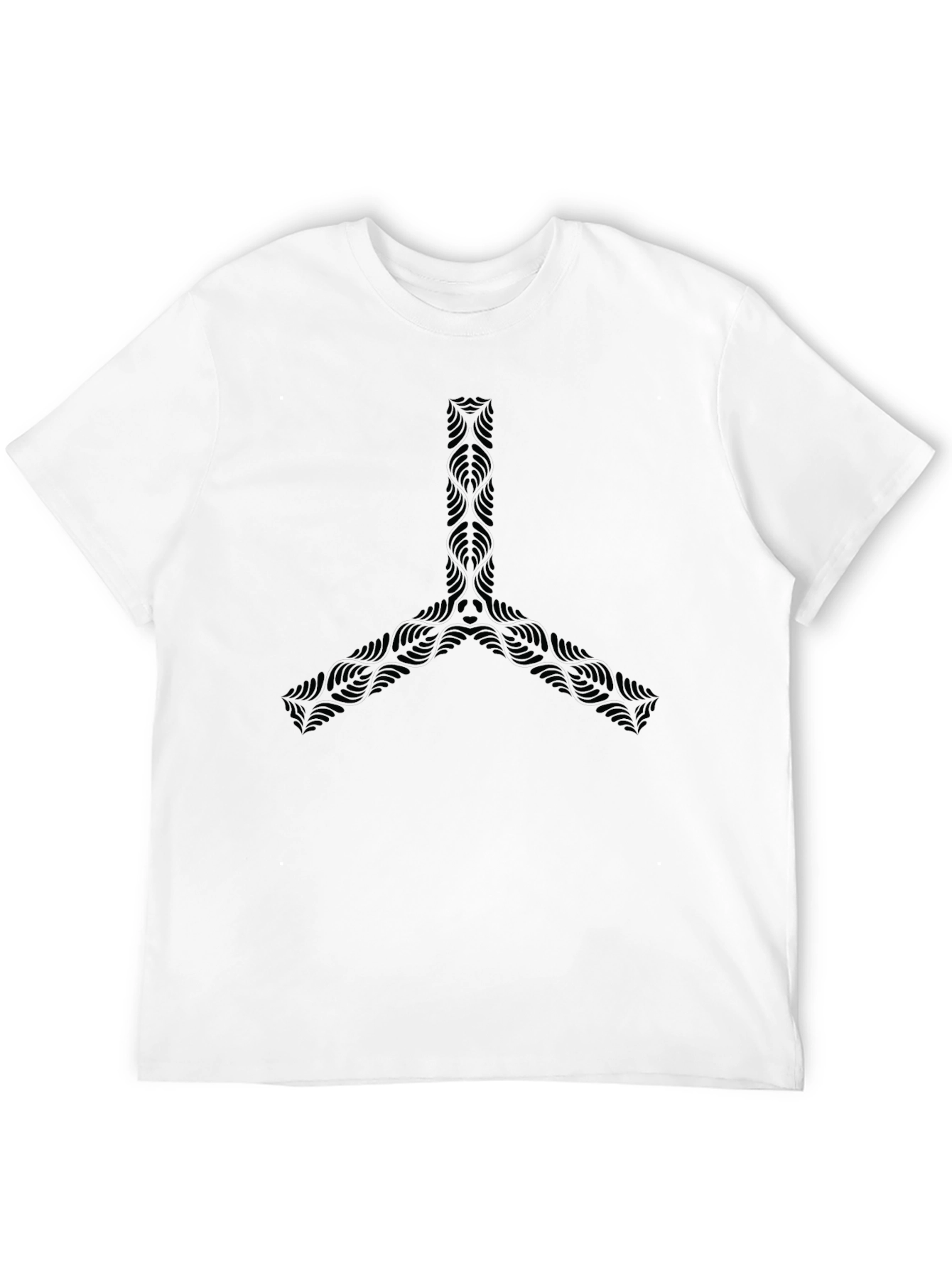 Abstract Graphic Print Black Crew Neck T-Shirt