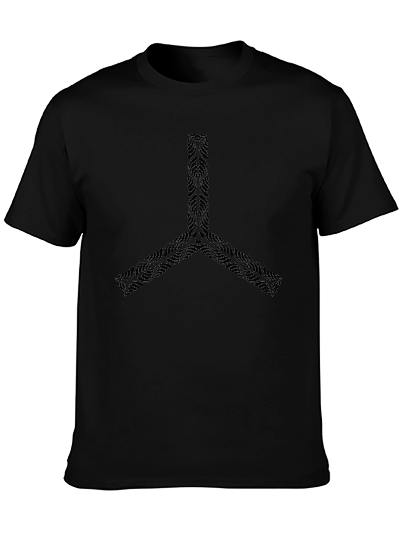 Abstract Graphic Print Black Crew Neck T-Shirt