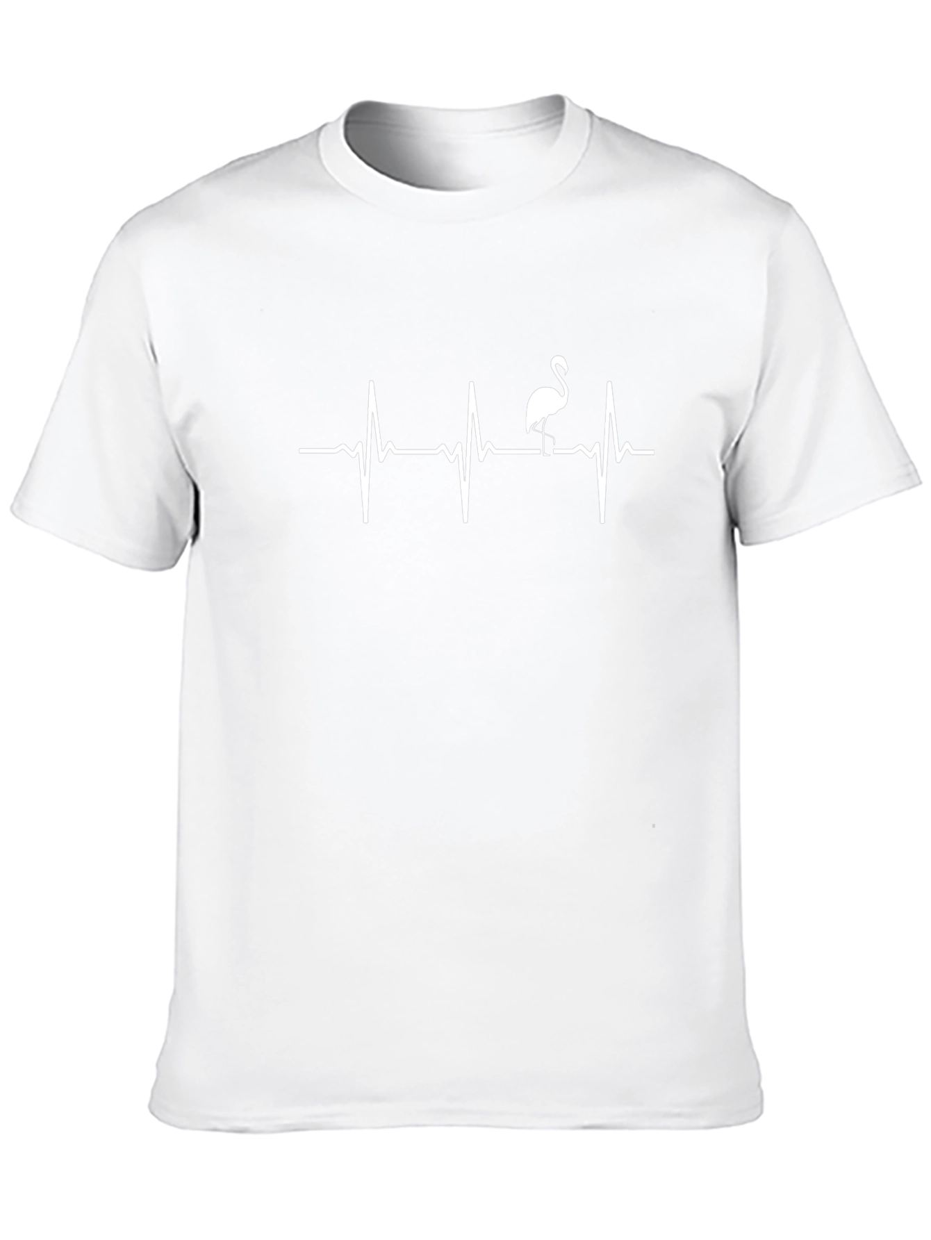 Flamingo Heartbeat Graphic Tee - Unique T-Shirt