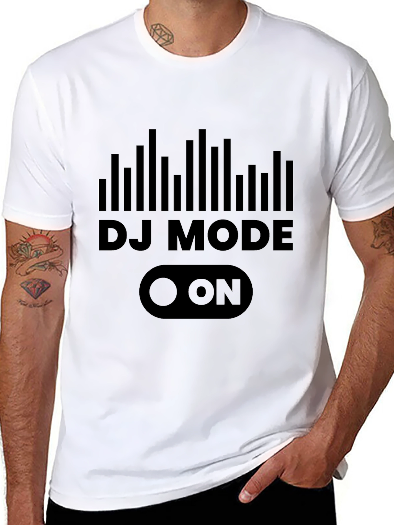 DJ Mode ON Graphic Tee - Black