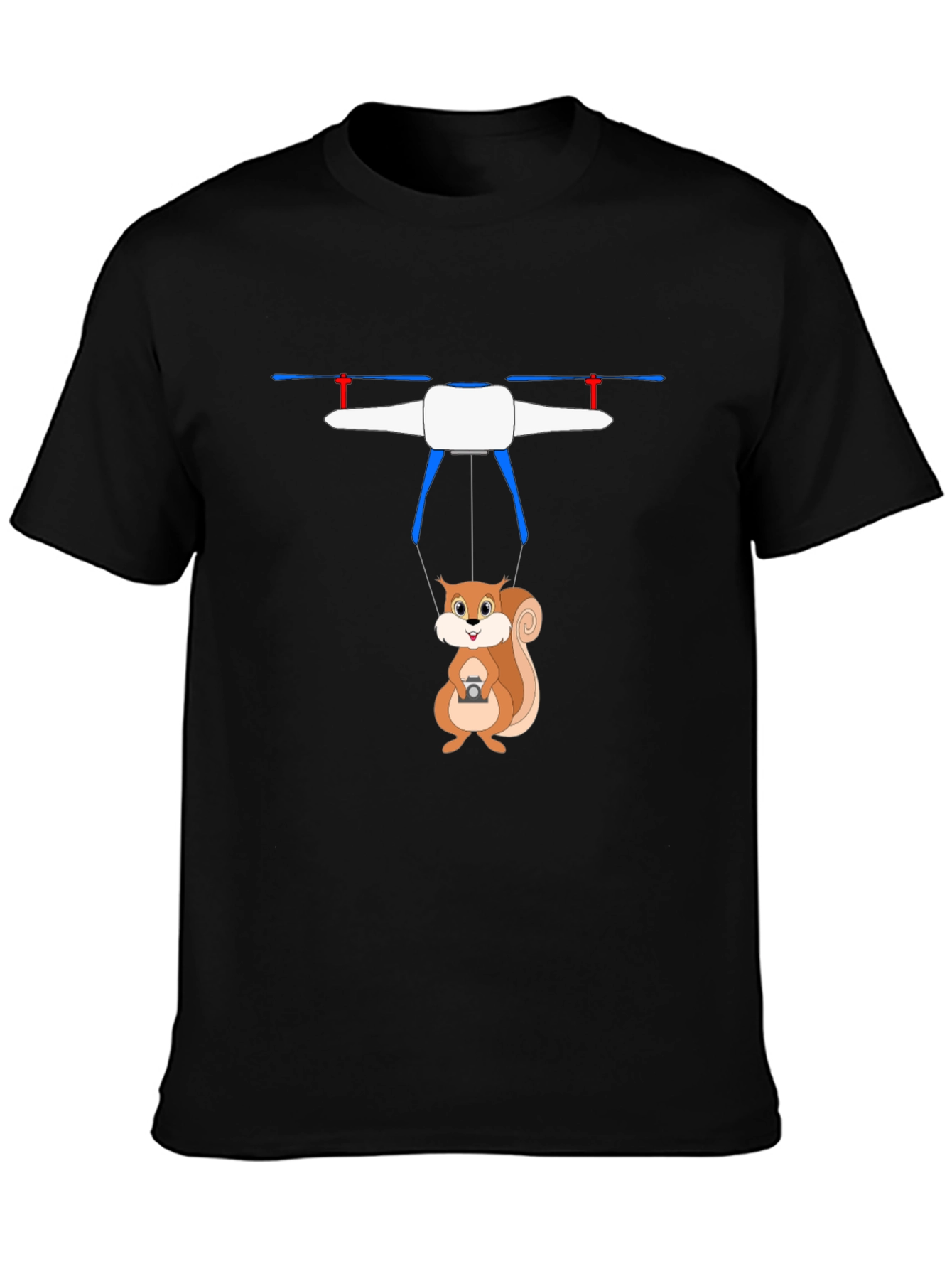 Funny Squirrel Drone Graphic T-Shirt