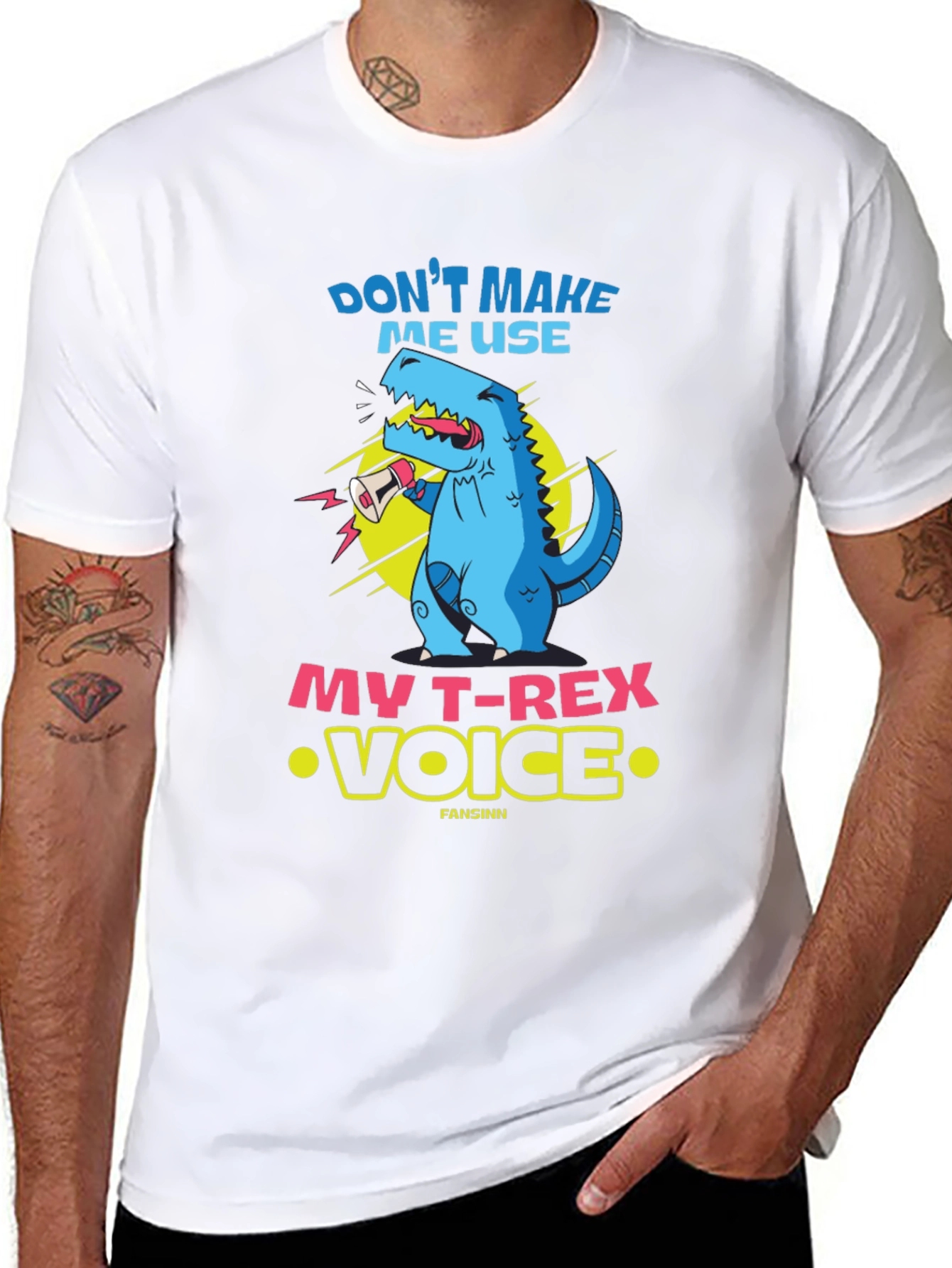 Funny T-Rex Voice Graphic Tee - Black