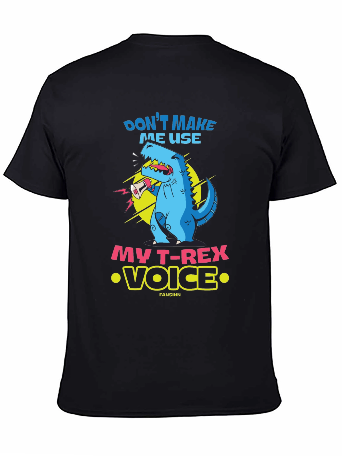 Funny T-Rex Voice Graphic Tee - Black