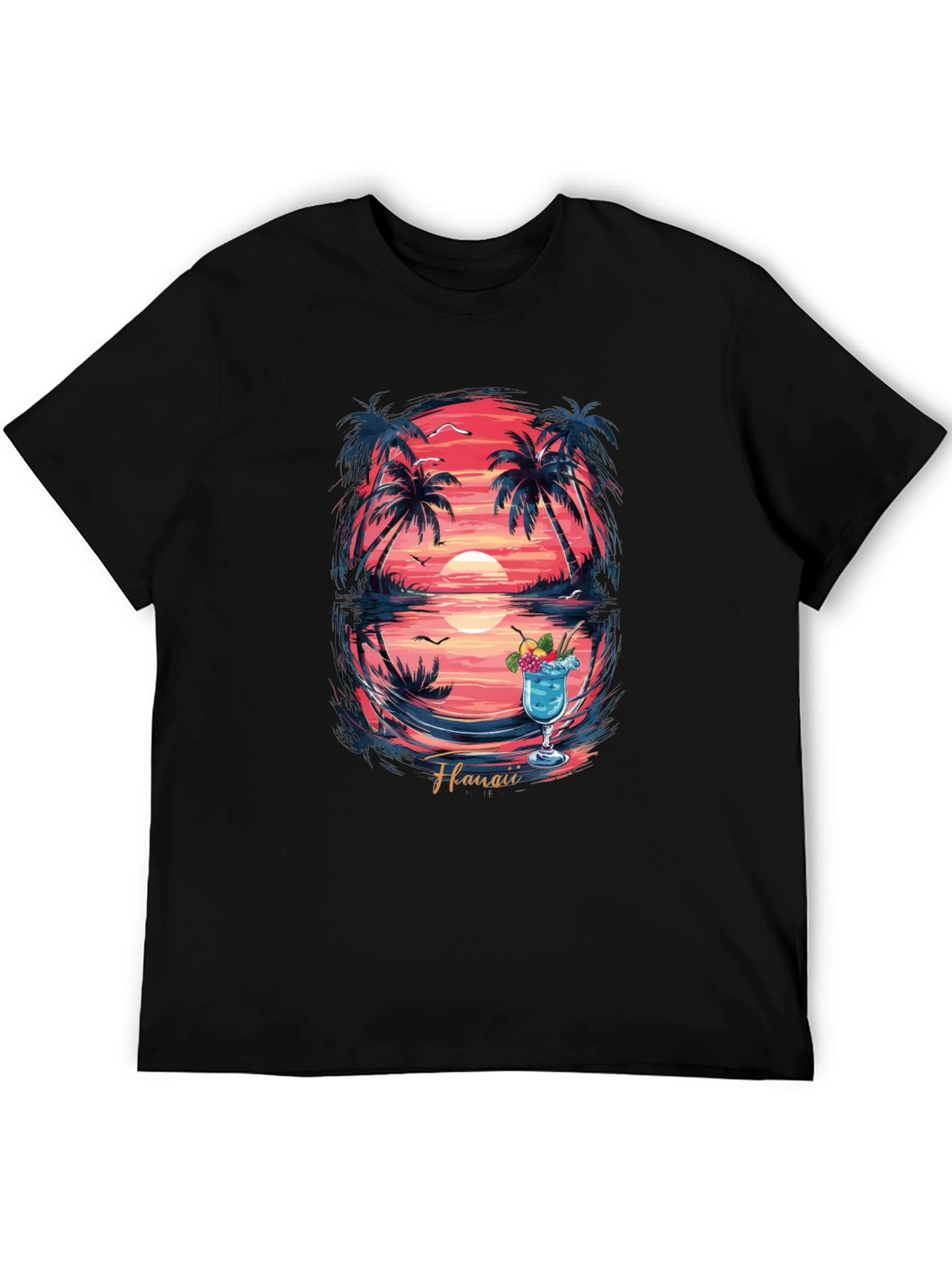 Hawaii Sunset Graphic T-Shirt - Island Vibes