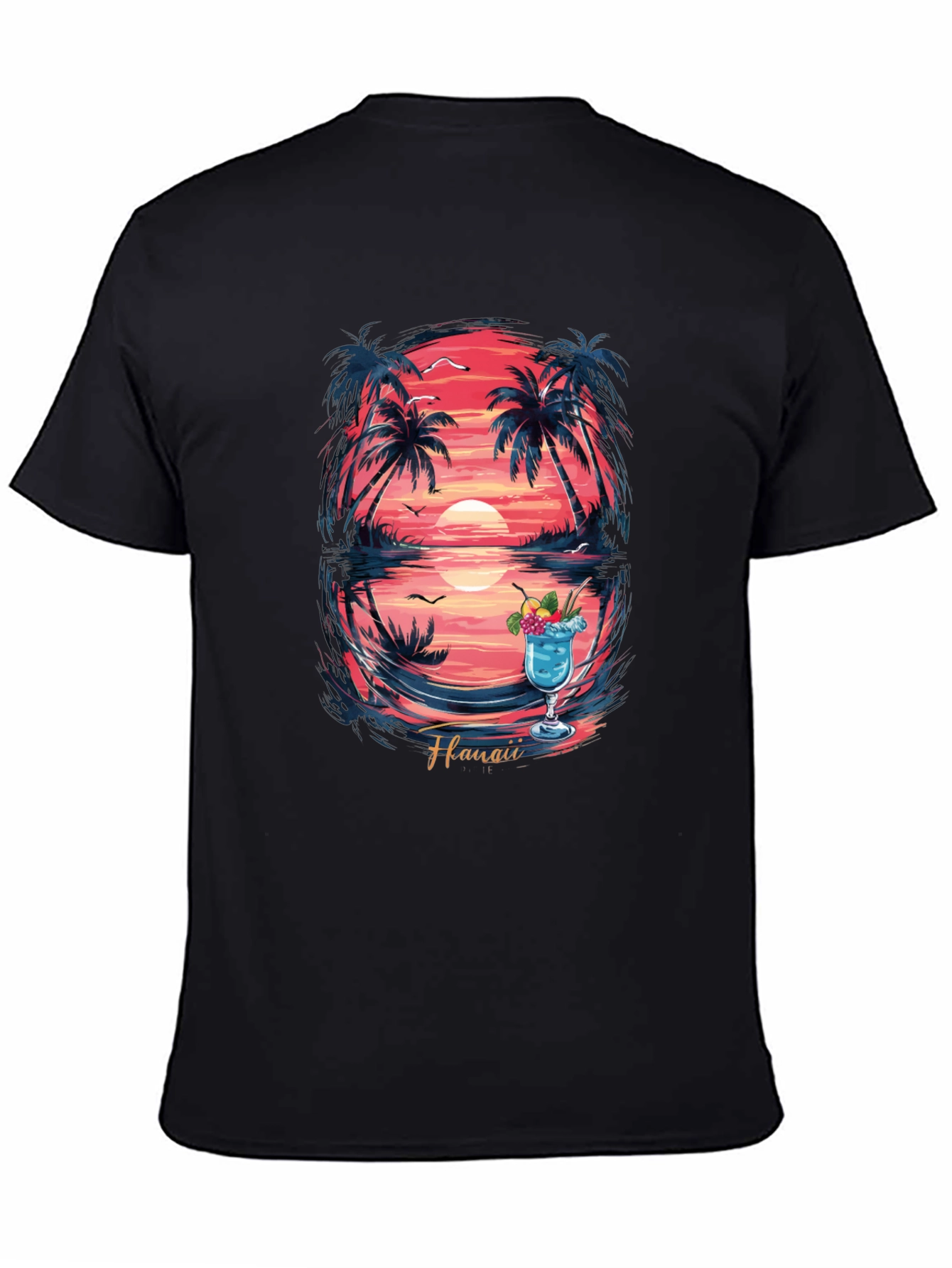 Hawaii Sunset Graphic T-Shirt - Island Vibes