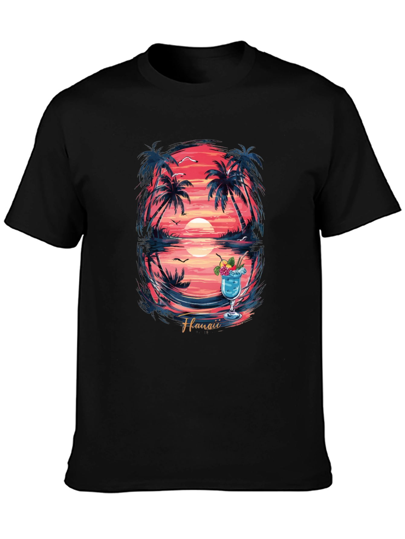 Hawaii Sunset Graphic T-Shirt - Island Vibes