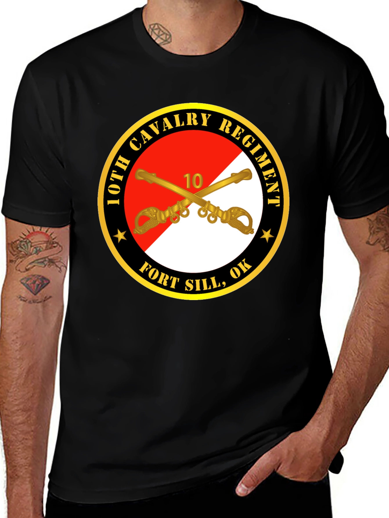 10th Cavalry Regiment Black T-Shirt