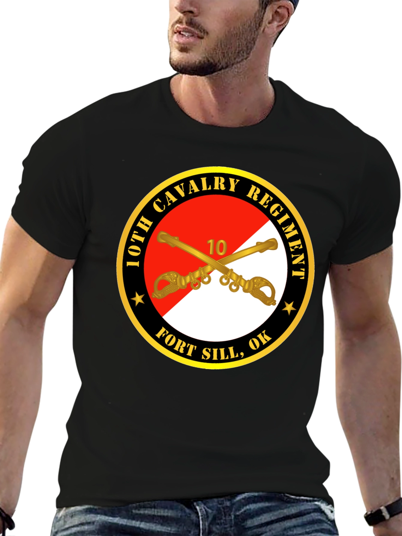 10th Cavalry Regiment Black T-Shirt
