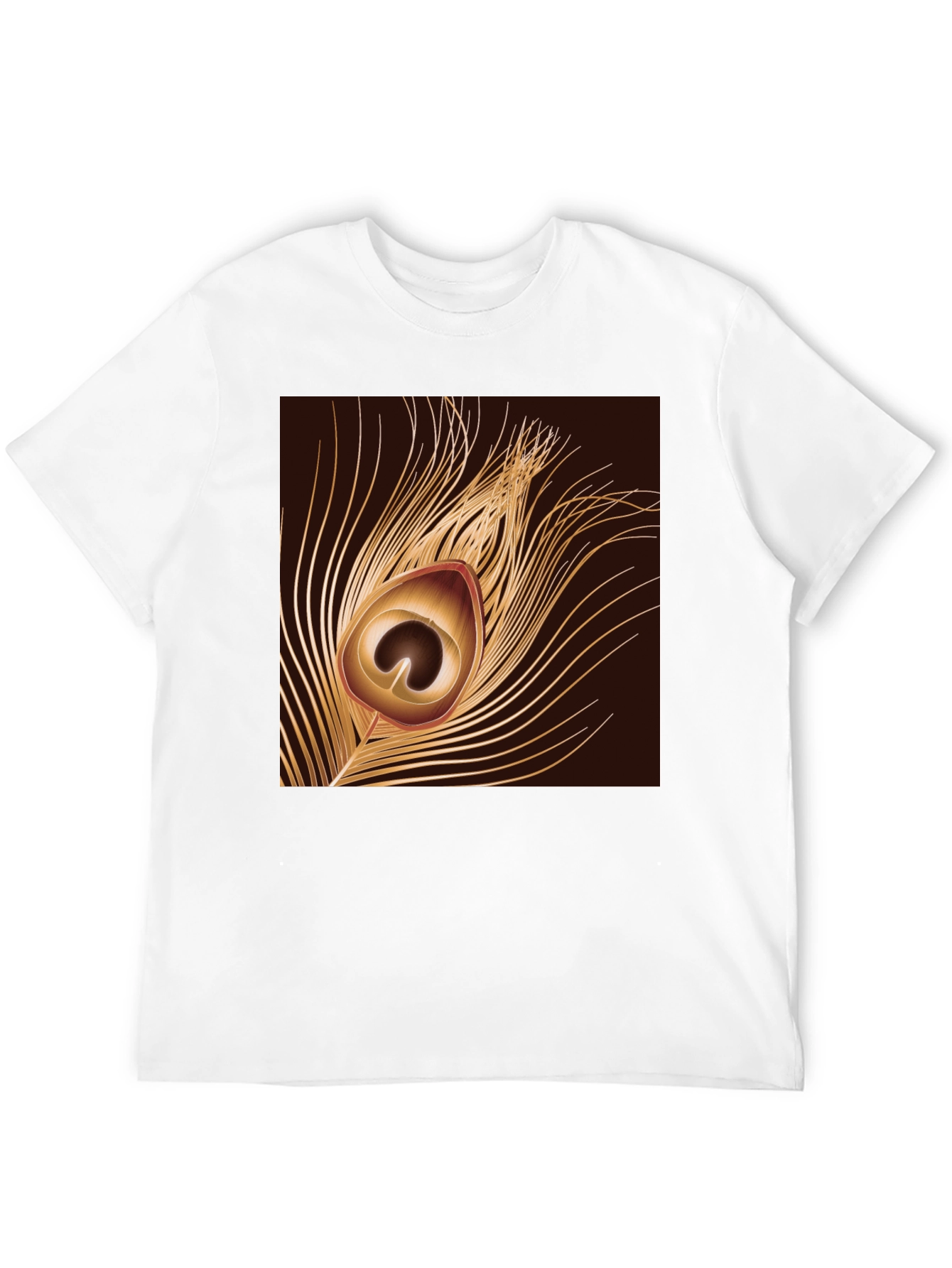Peacock Feather Graphic Black T-Shirt